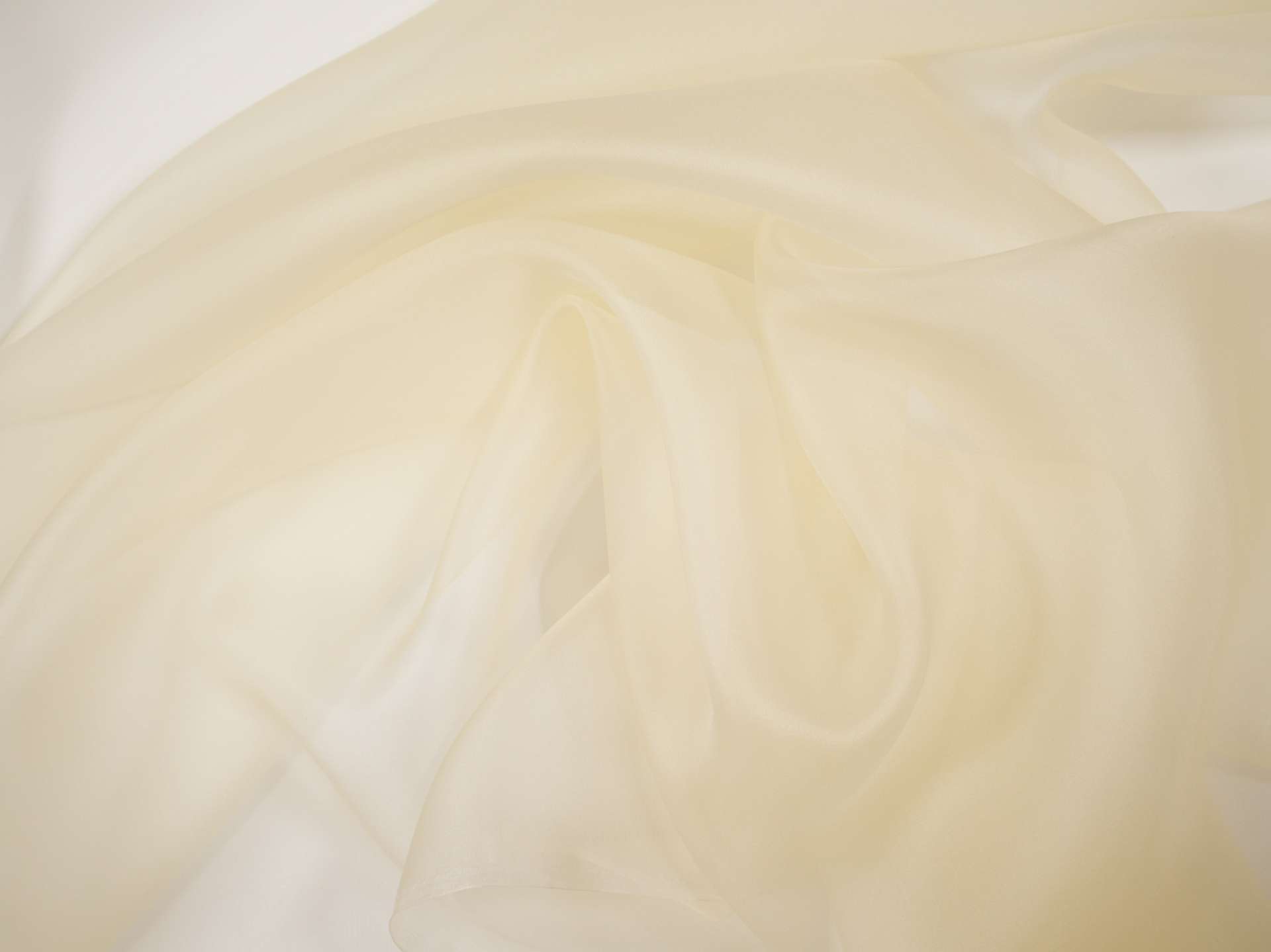 Silk organza in ivory bunched