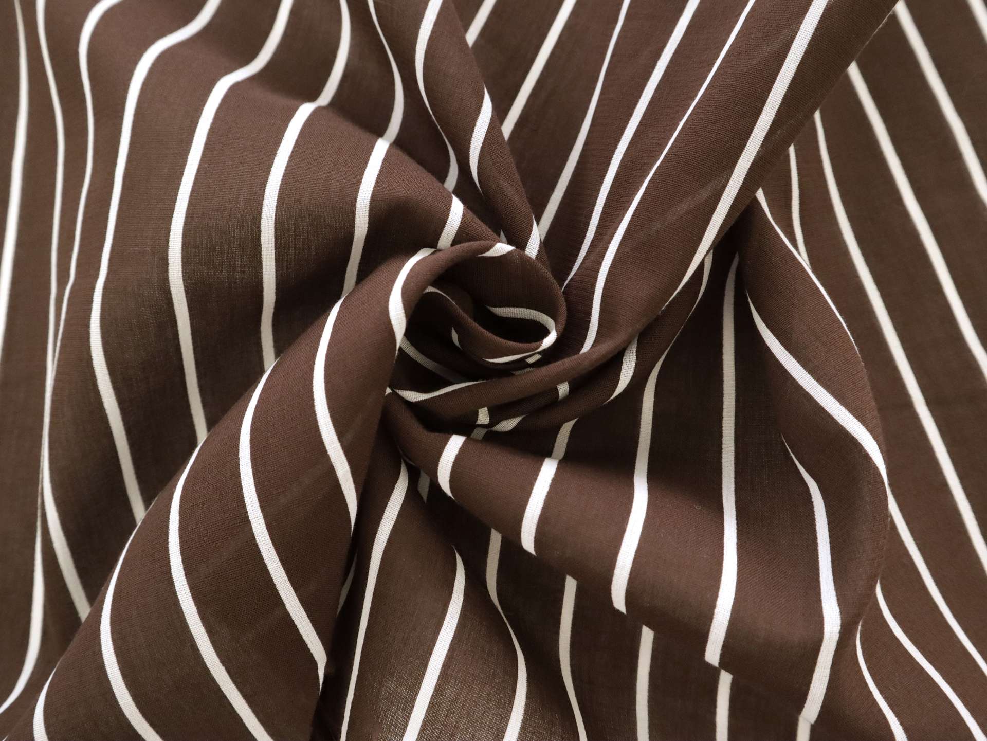 Striped Cotton Voile in Brown & White