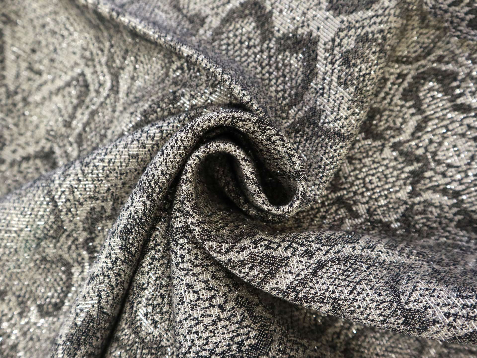 Metallic Snake Print Brocade