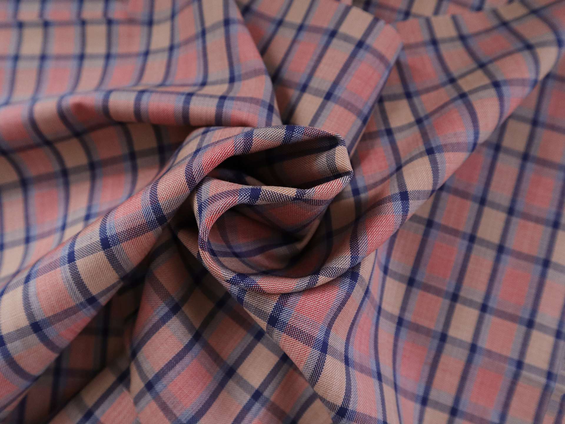 Super Fine Wool Blend Plaid Suiting in Strawberry Pink