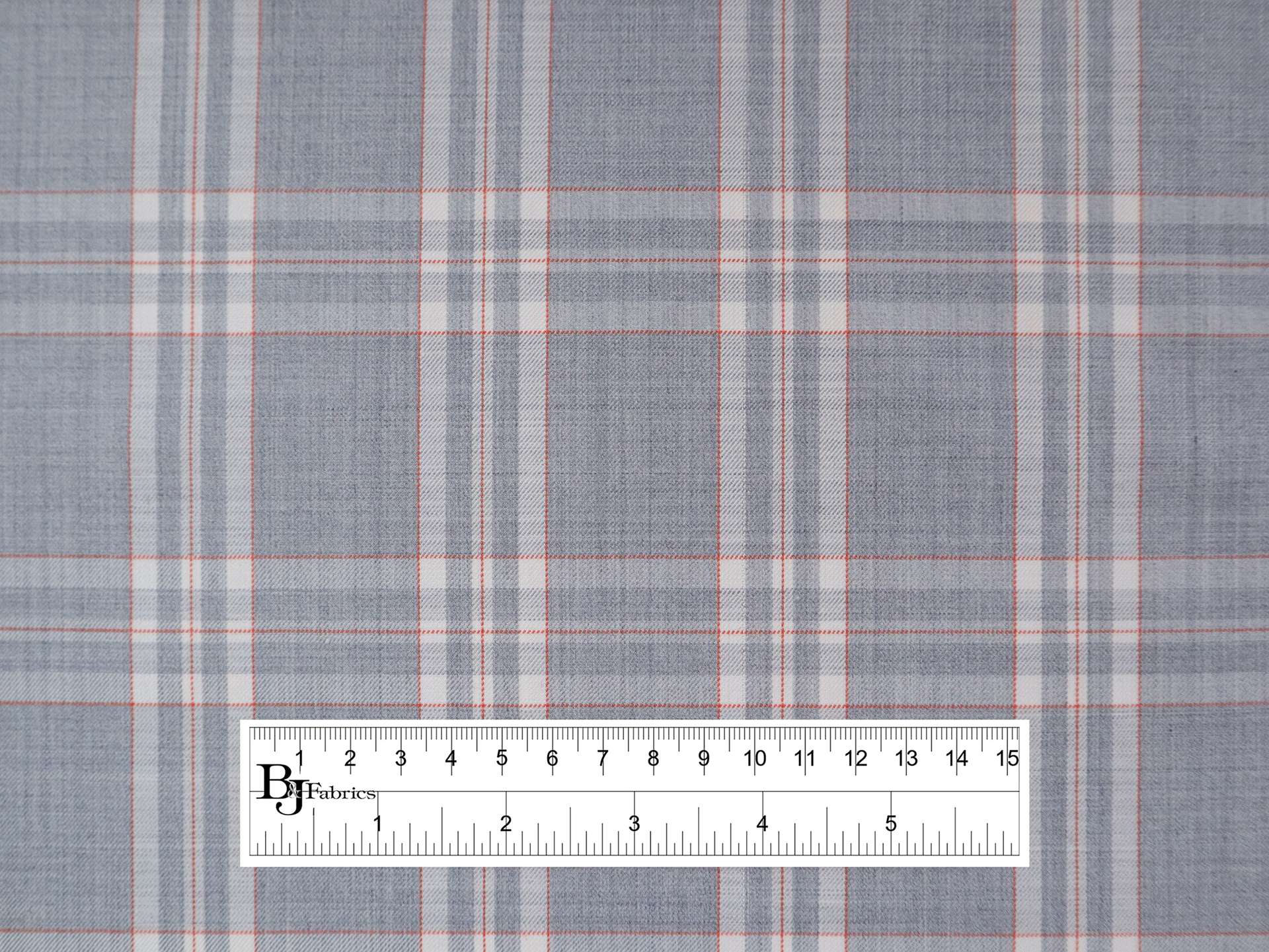 Super Fine Wool Blend Plaid Suiting in Grey