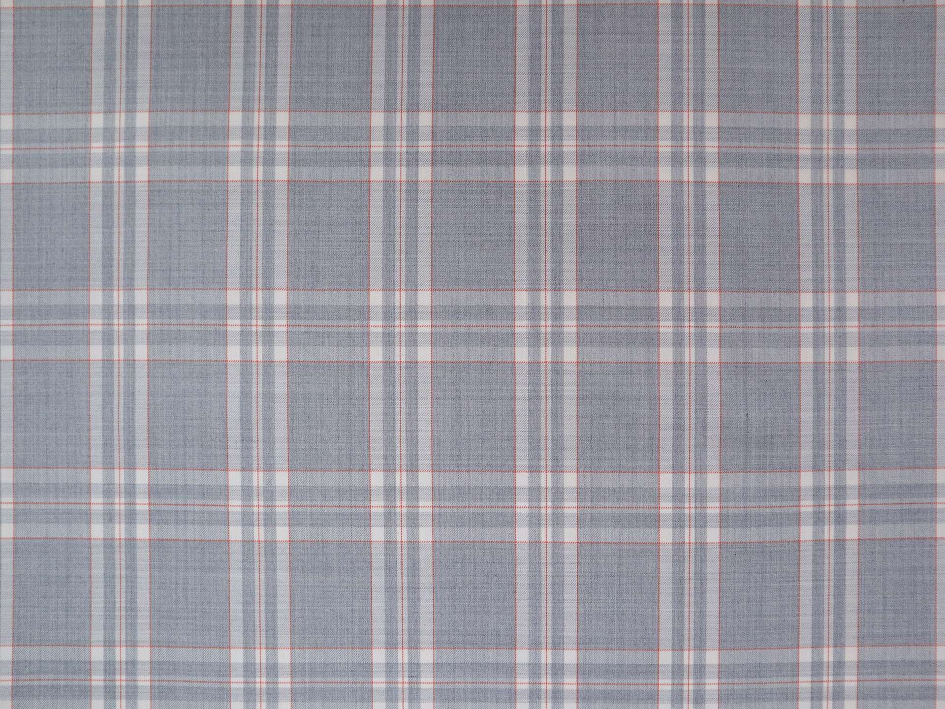 Super Fine Wool Blend Plaid Suiting in Grey