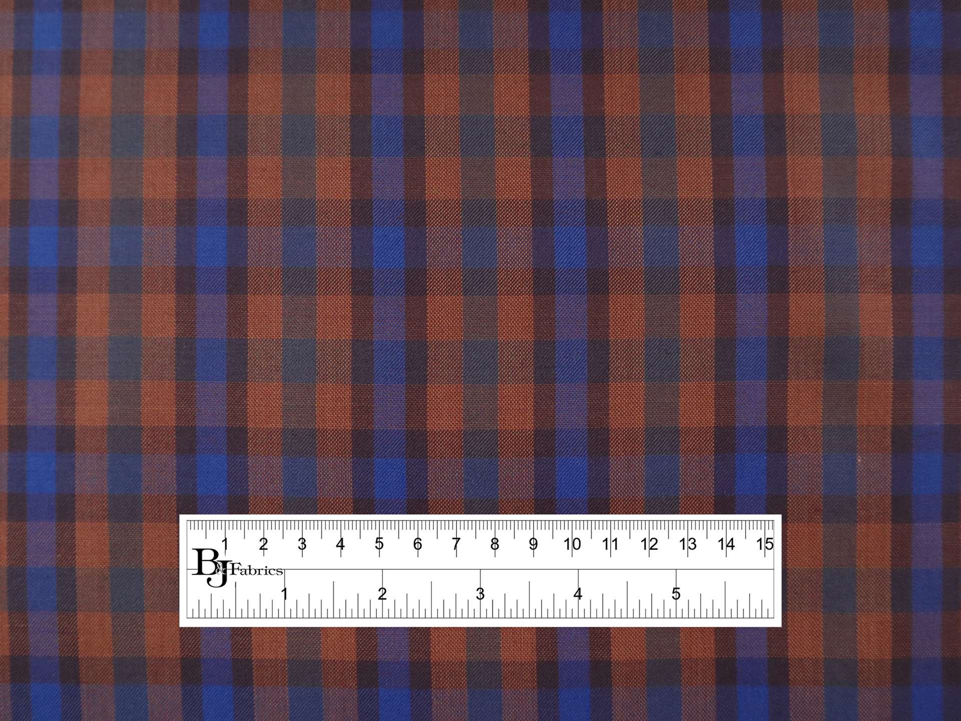 Super Fine Wool Blend Plaid Suiting in Rust