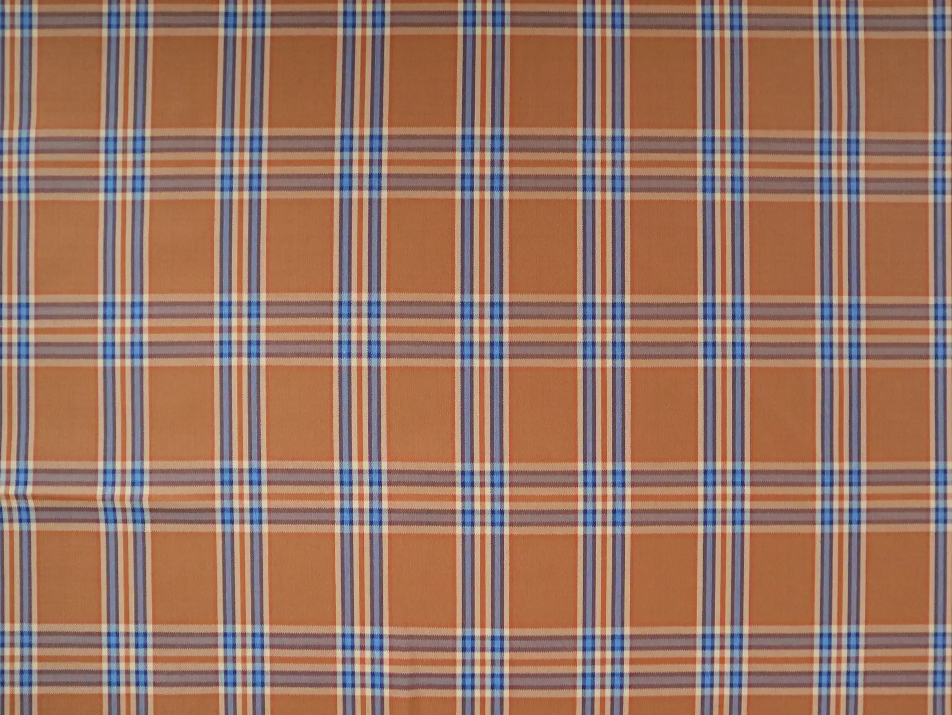 Super 160s Wool Blend Plaid Suiting in Copper