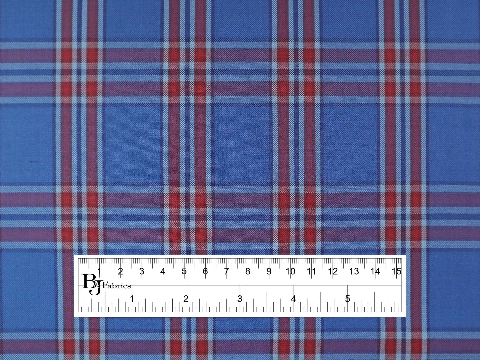 Super 160s Wool Blend Plaid Suiting in Azure