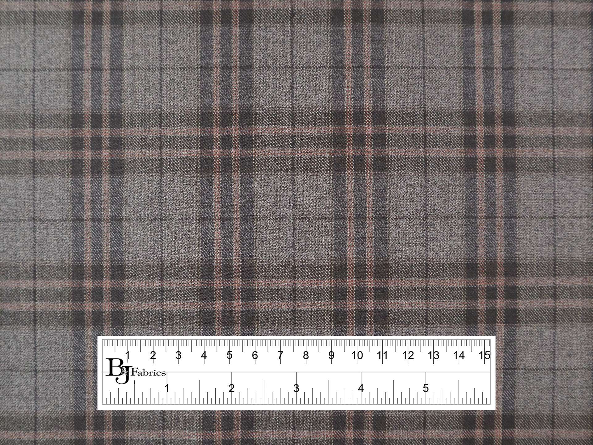 Extra Fine Wool Plaid Suiting in Black Smoke