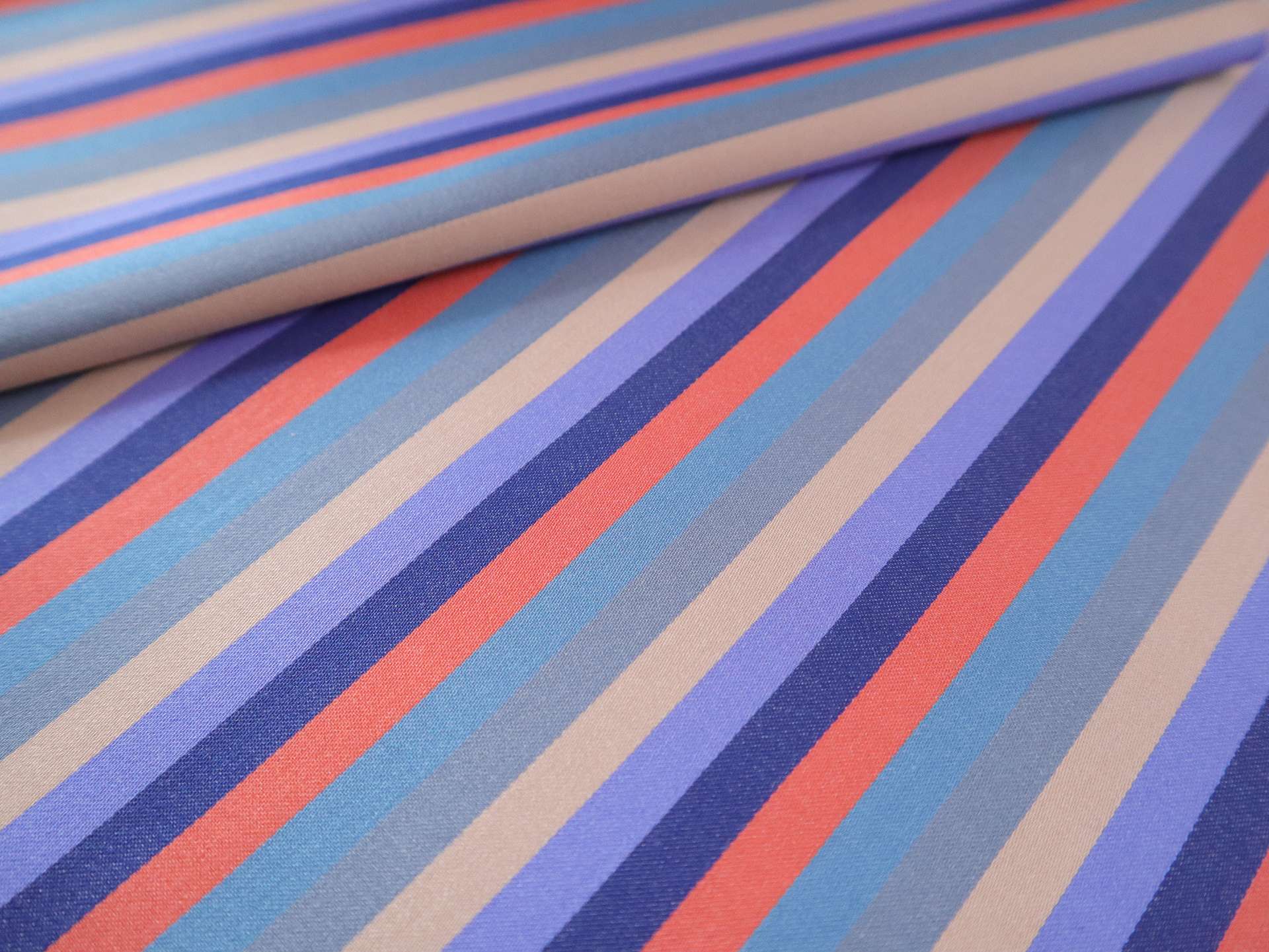 Two-Ply Striped Cotton Sateen in Grey