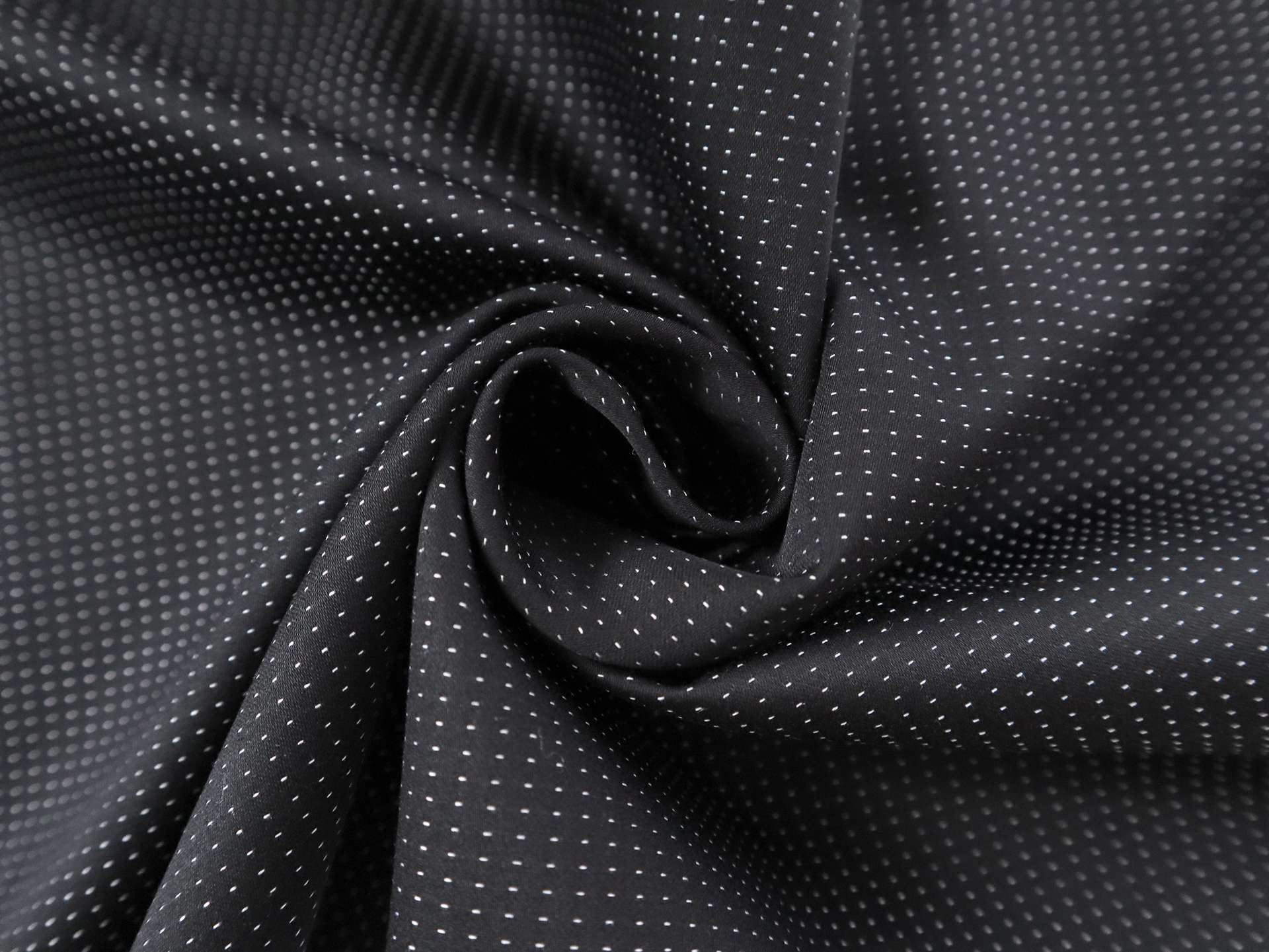 Two-Ply Cotton Pin Dot Shirting in Black