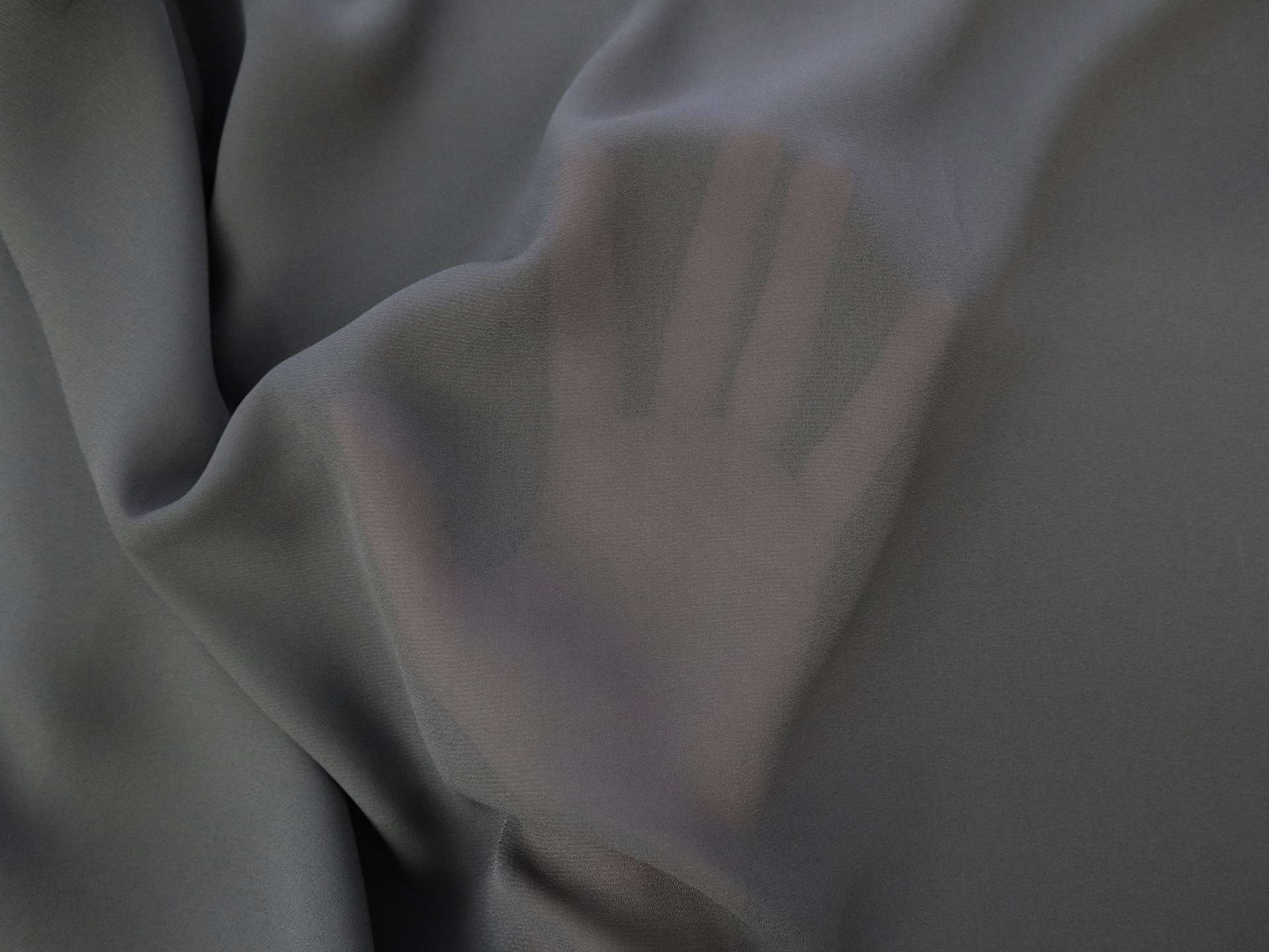 Polyester Double Georgette in Charcoal