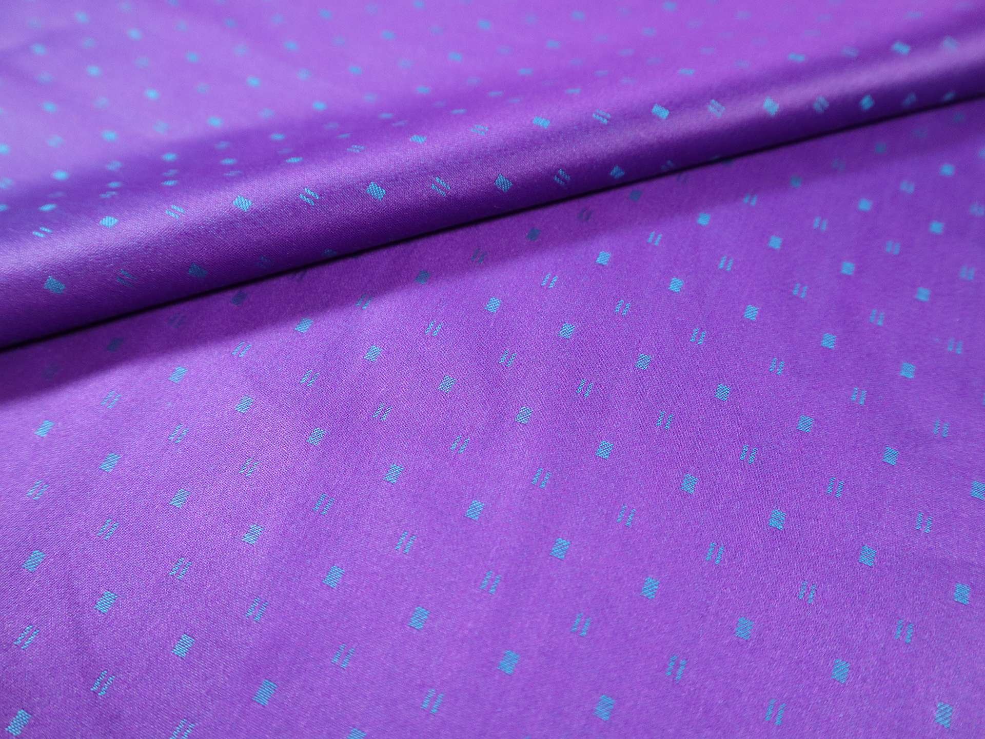 Cotton Dobby Sateen in Teal & Purple