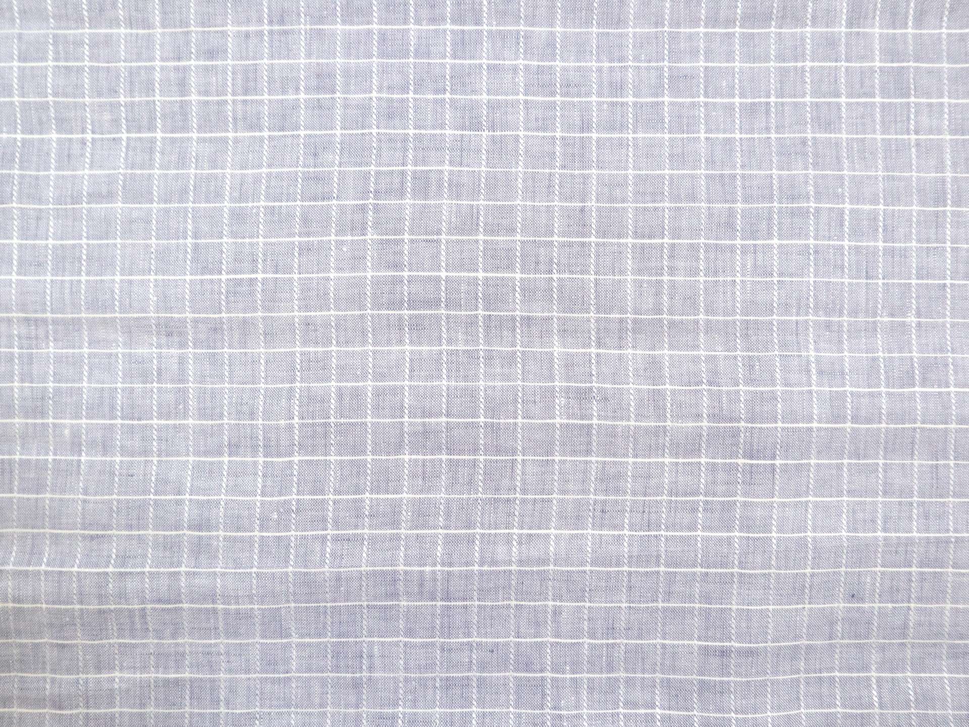 Novelty Linen with Windowpane Plaid in Grey