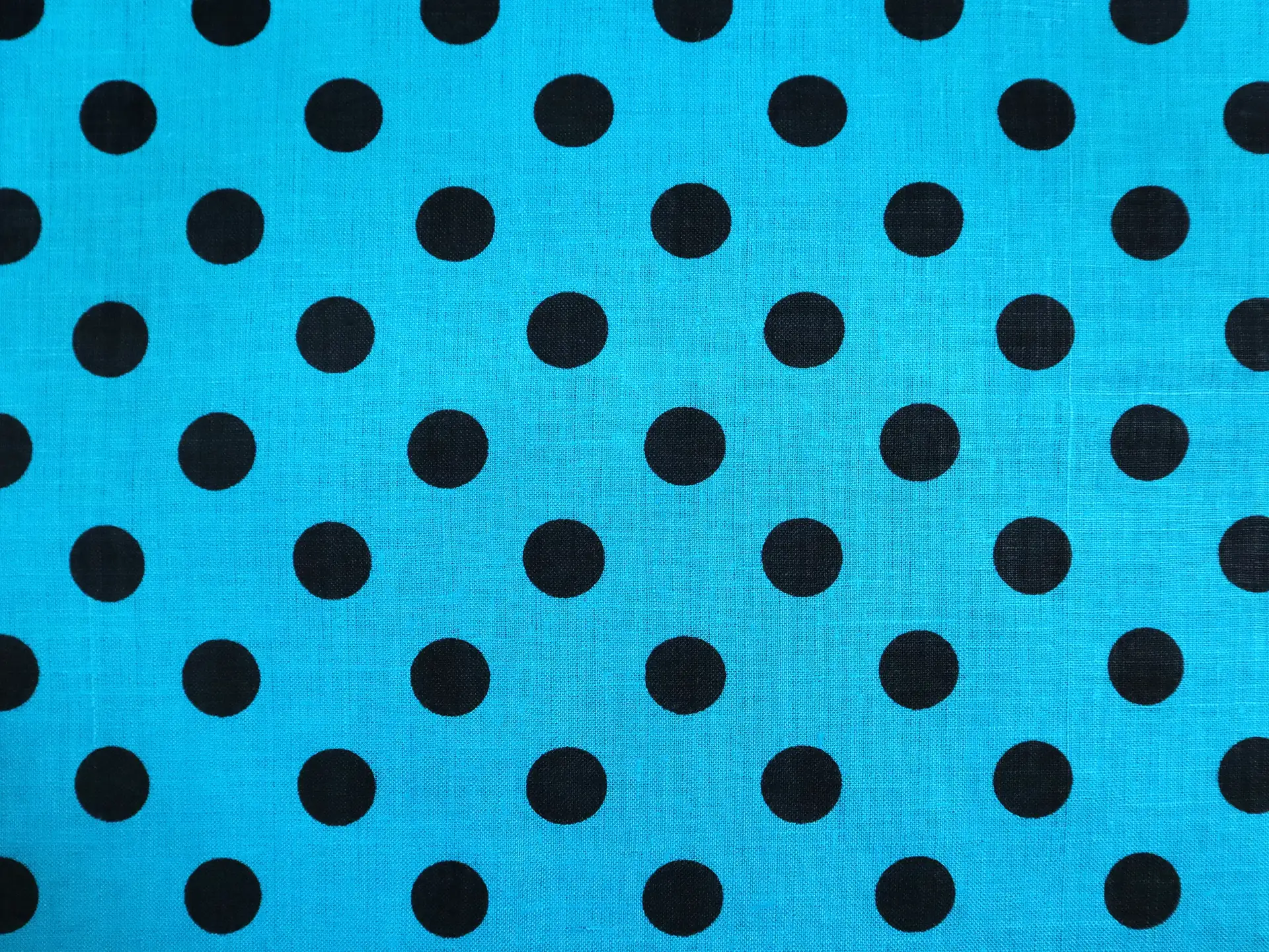Linen Broadcloth with Polka Dot Print in Blue