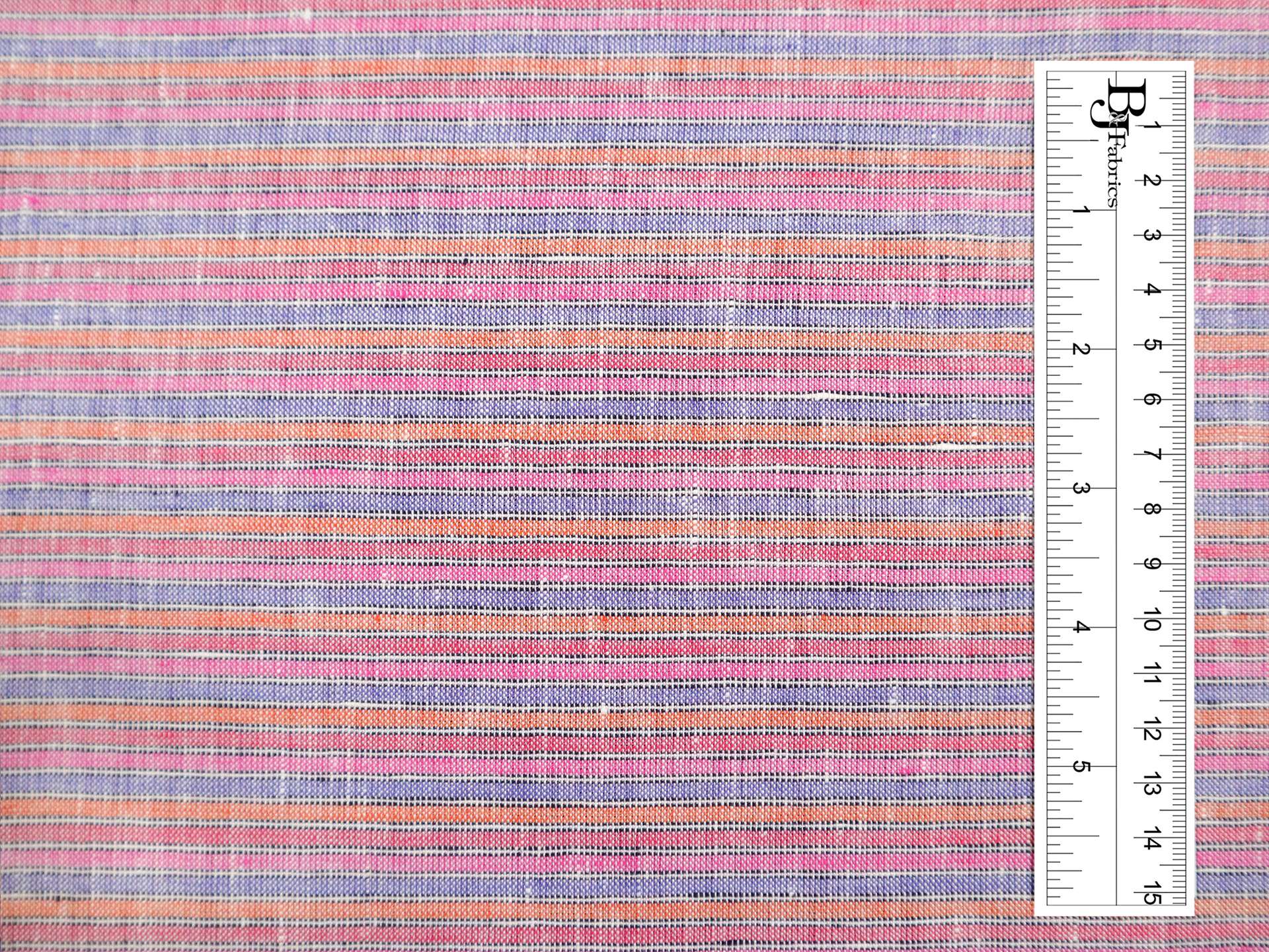 Multi Colored Striped Linen in Red & Purple