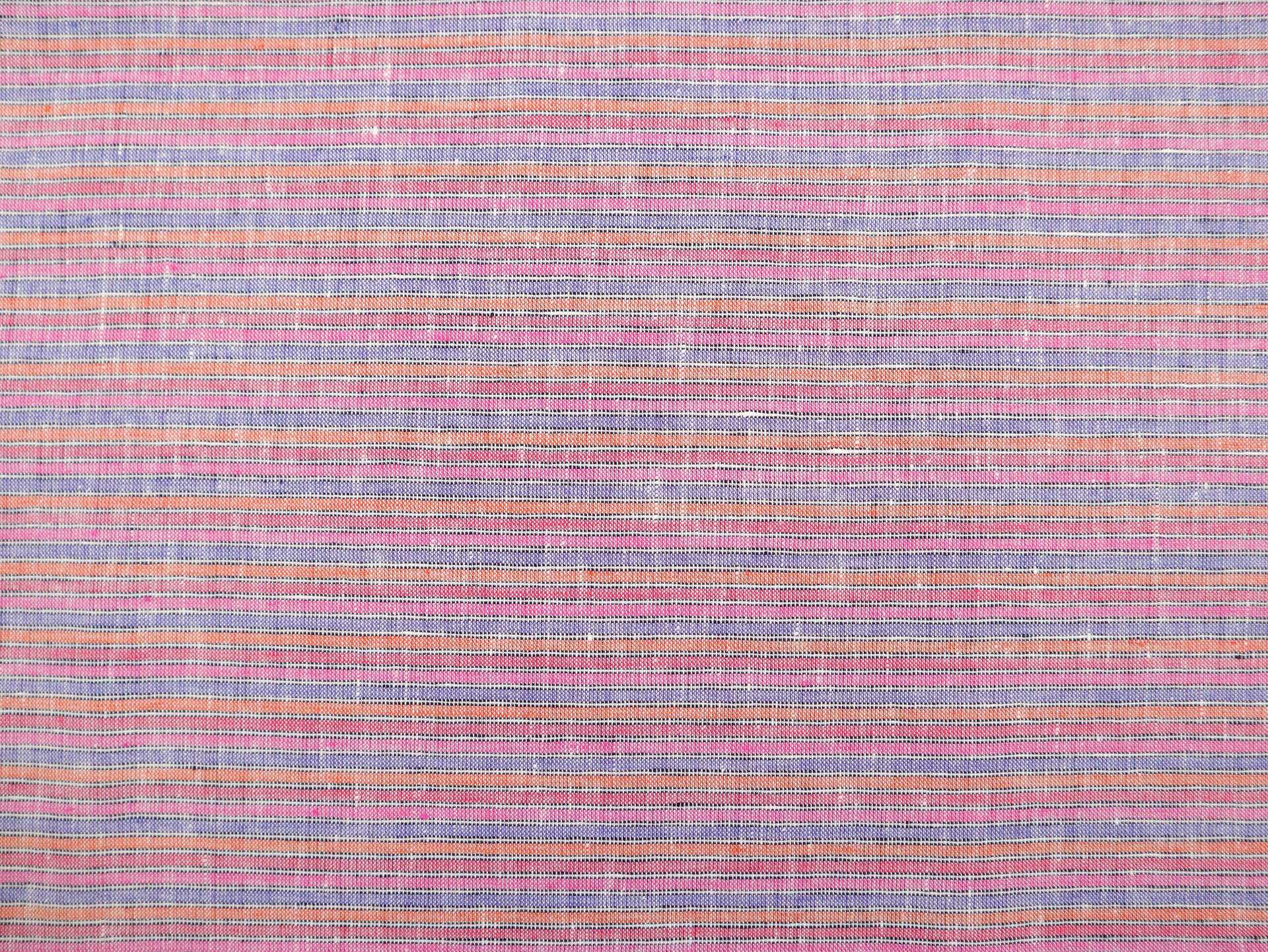 Multi Colored Striped Linen in Red & Purple