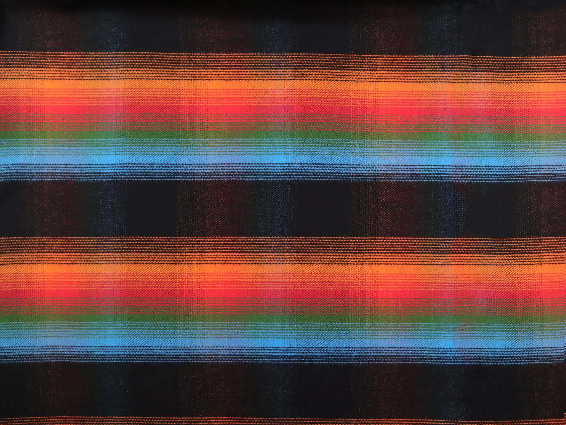 Double Faced Cotton Flannel Plaid in Black Rainbow