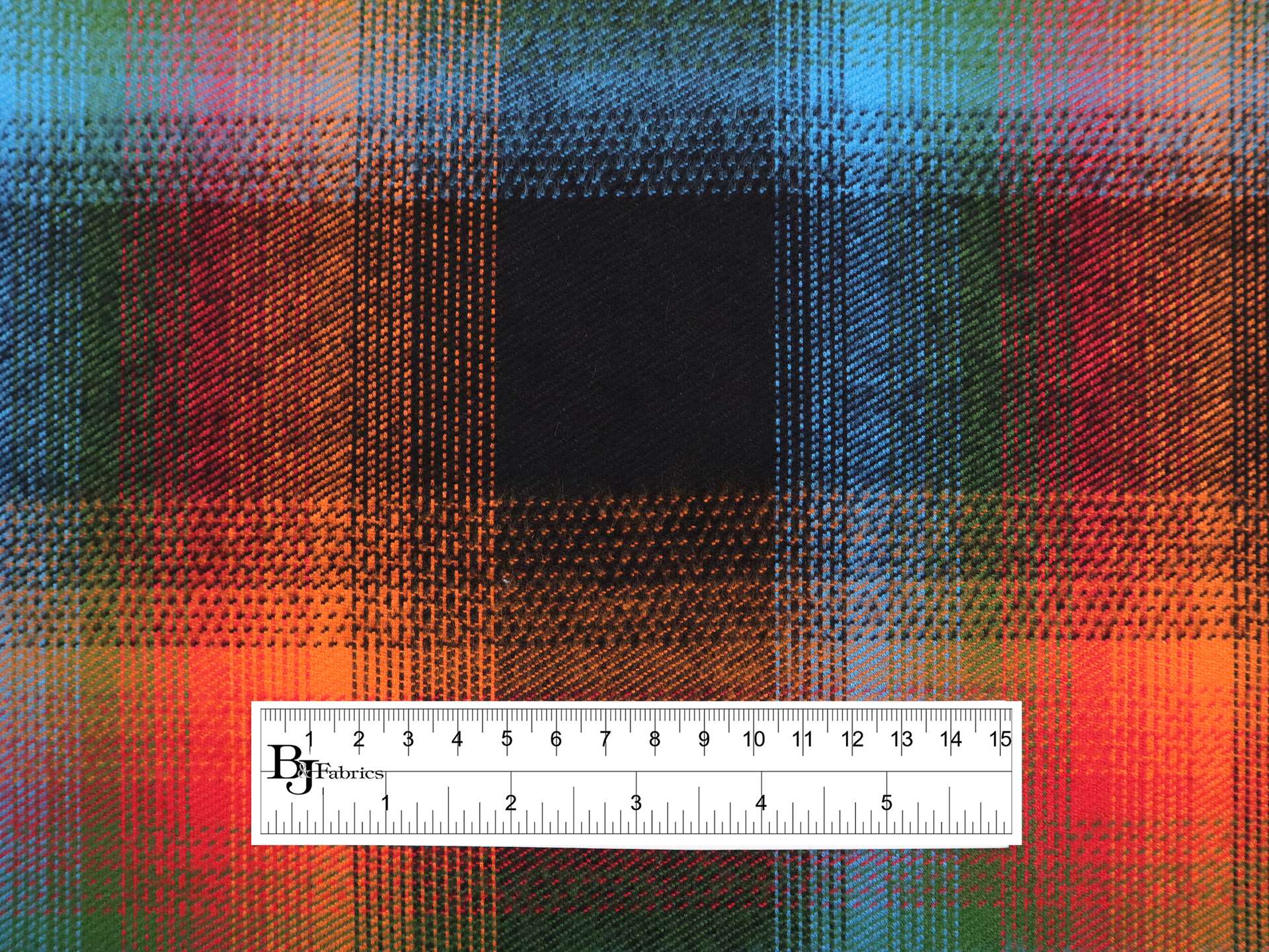 Double Faced Cotton Flannel Plaid in Black Rainbow