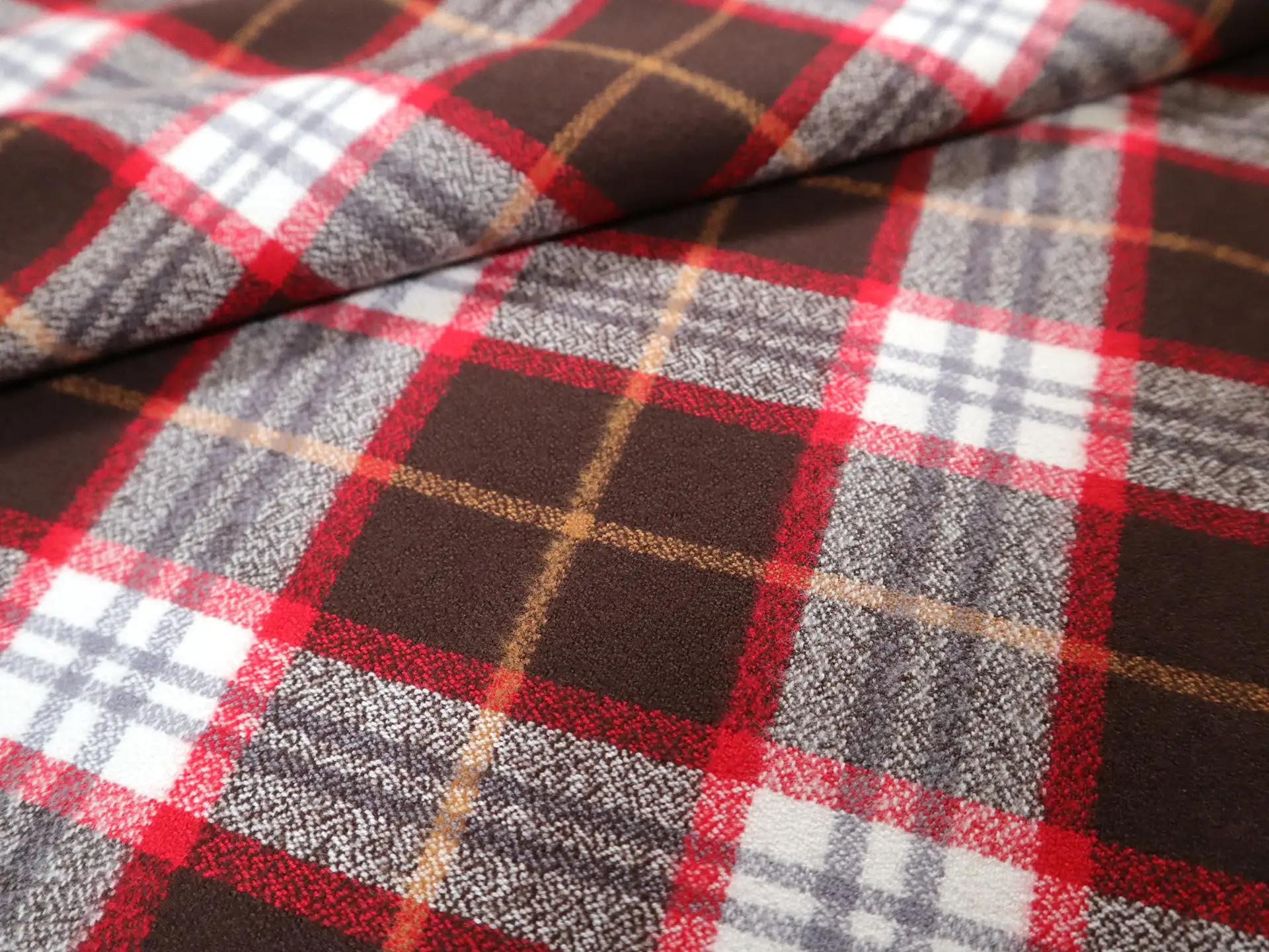 Cotton Flannel Plaid in Redwood