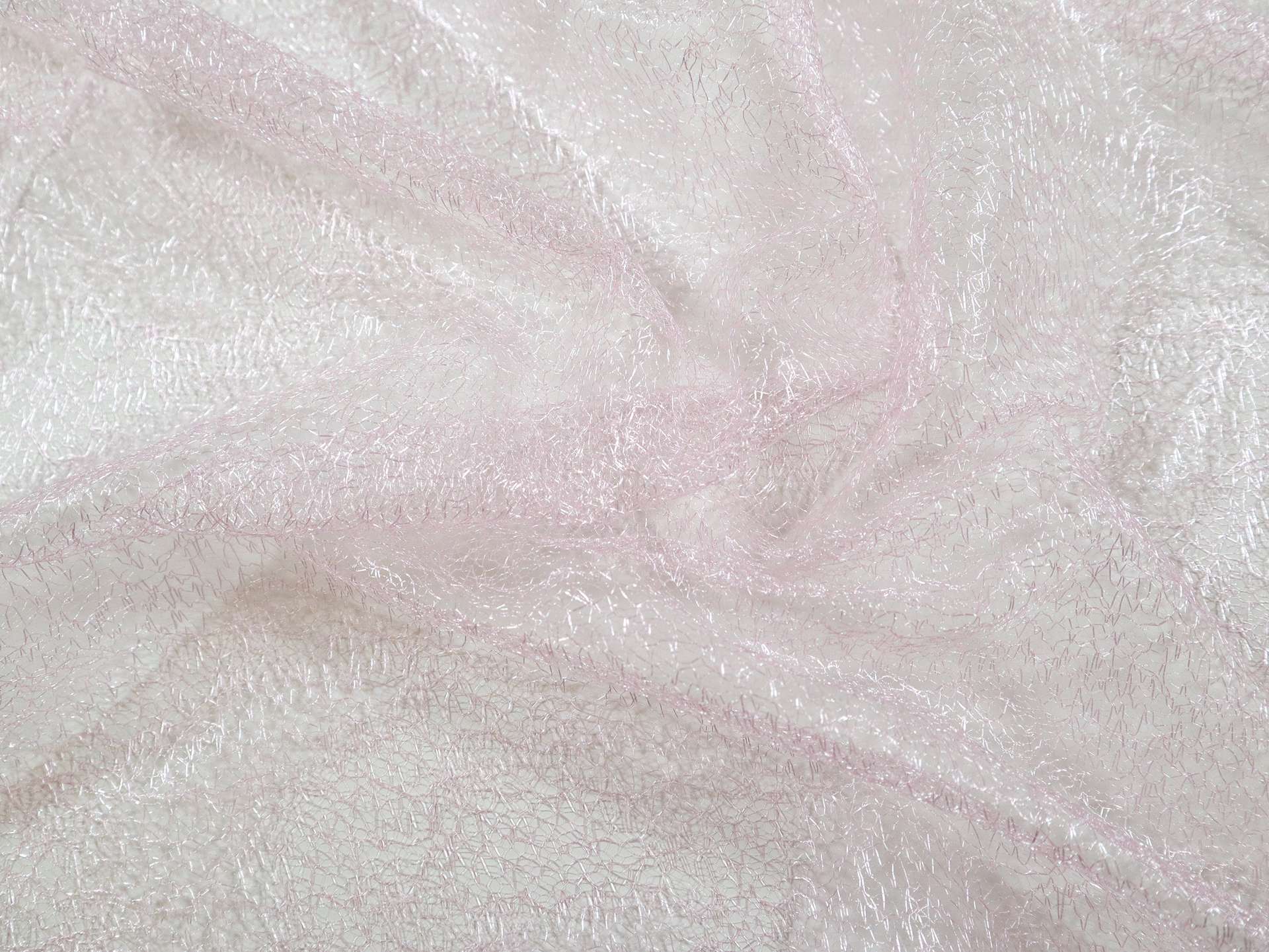 Metallic Novelty Tulle in Baby Pink 