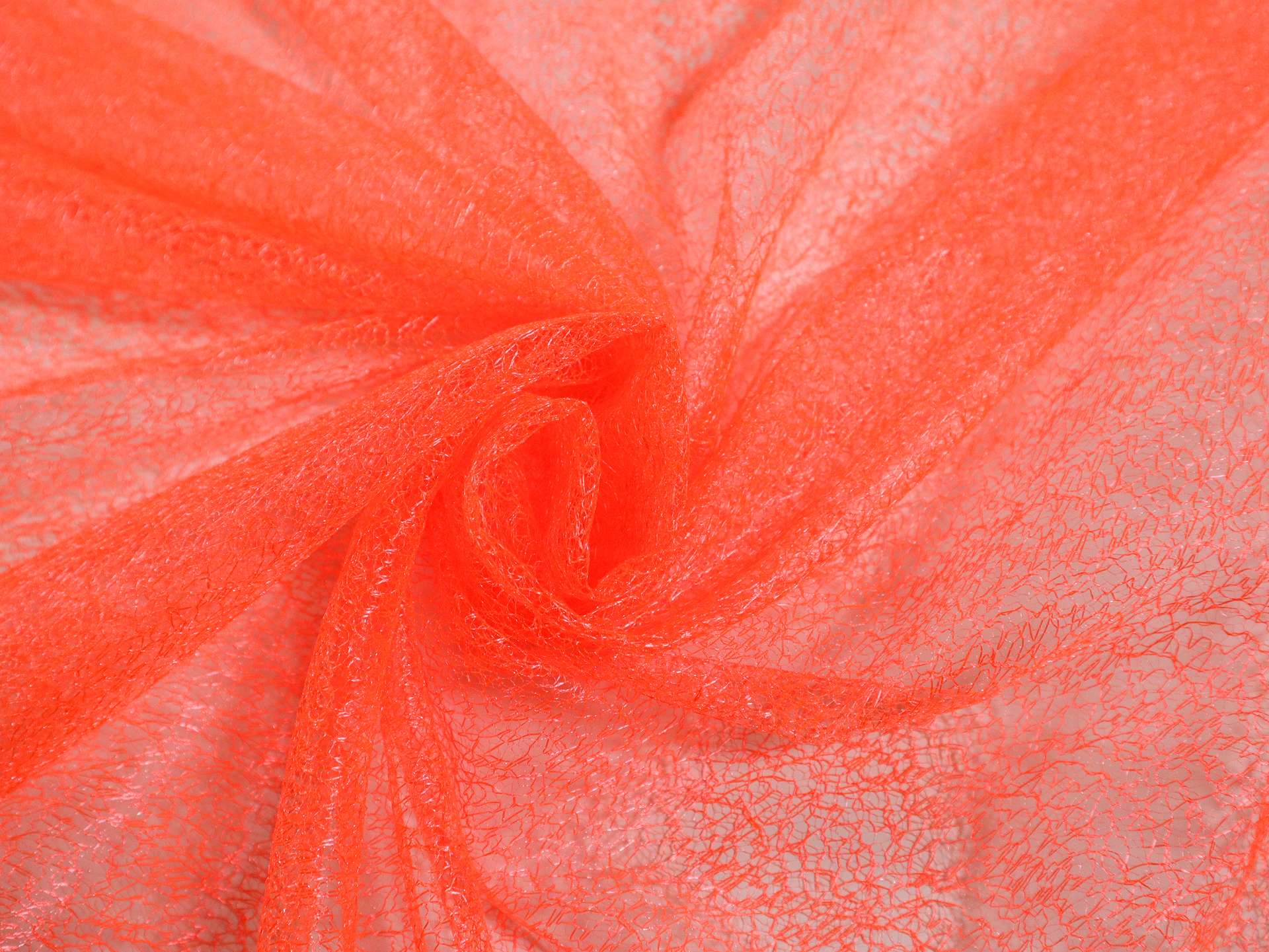 Metallic Novelty Tulle in Neon Orange