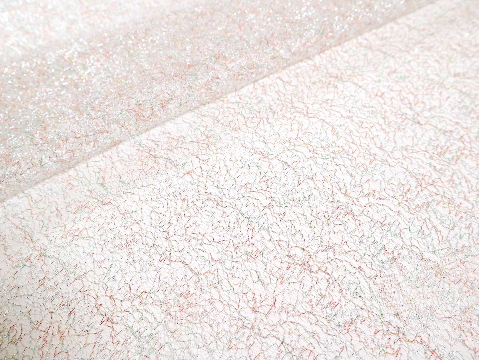Metallic Novelty Tulle in Silver Confetti 