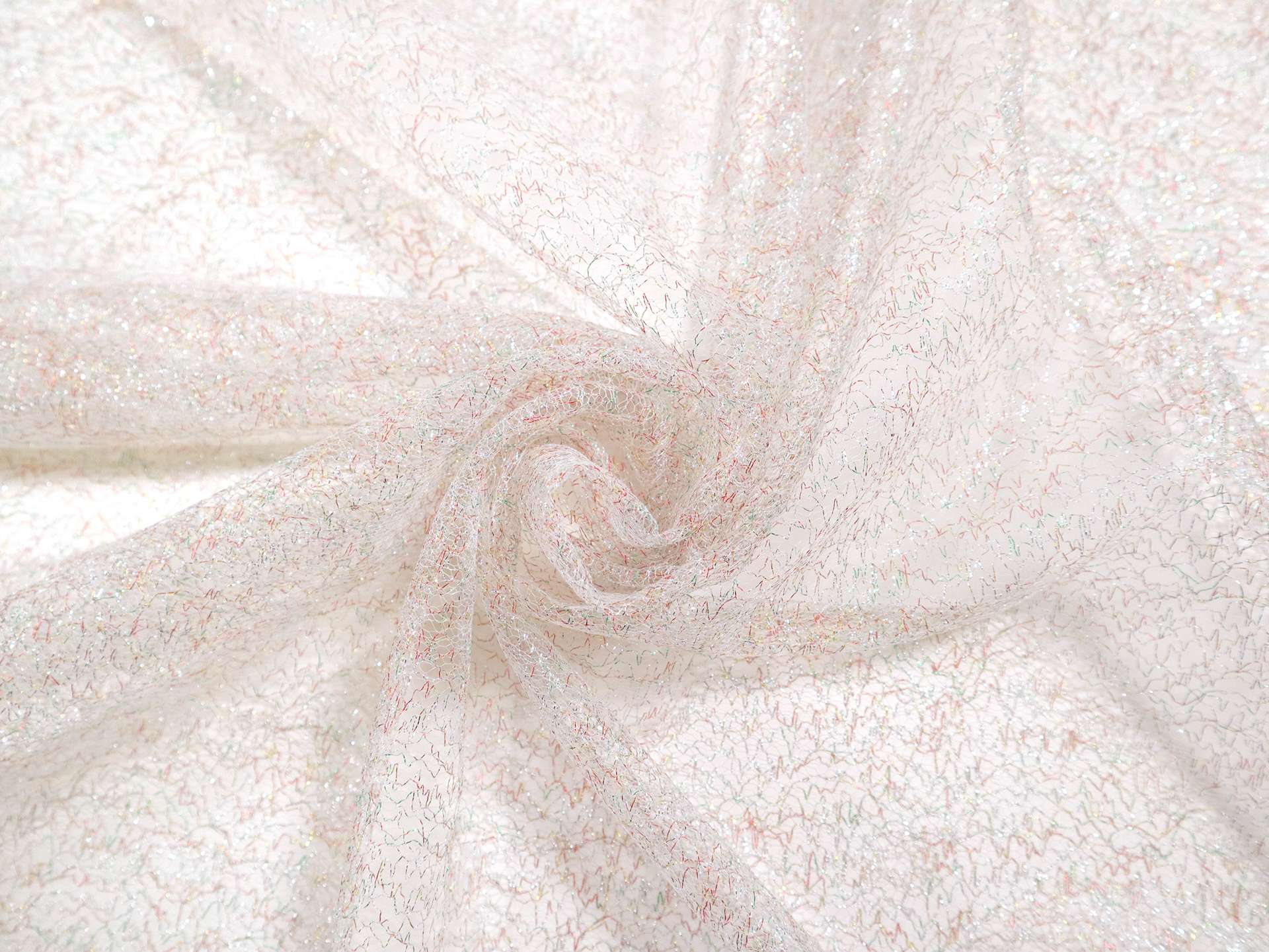 Metallic Novelty Tulle in Silver Confetti 