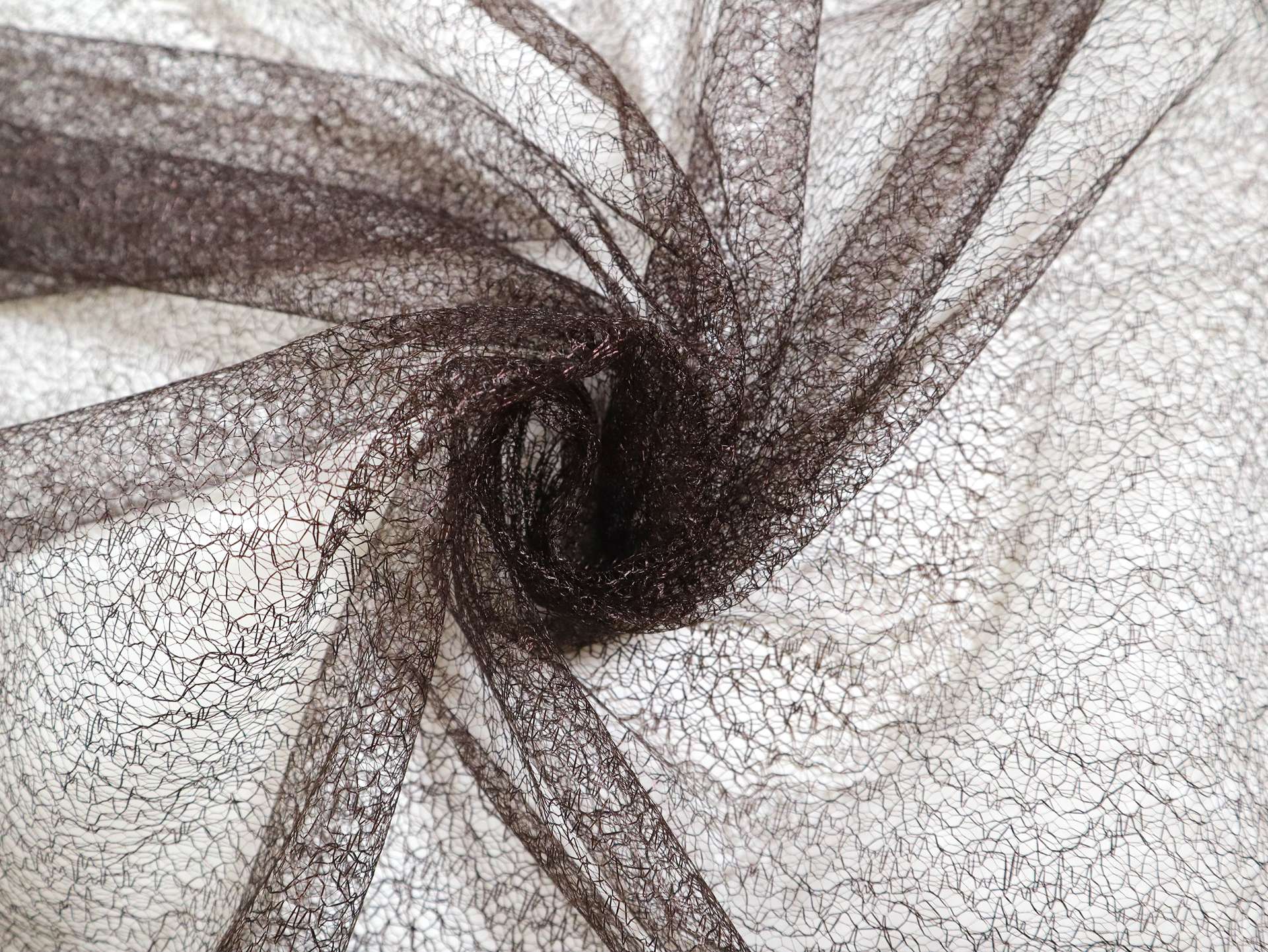 Metallic Novelty Tulle in Chocolate Brown