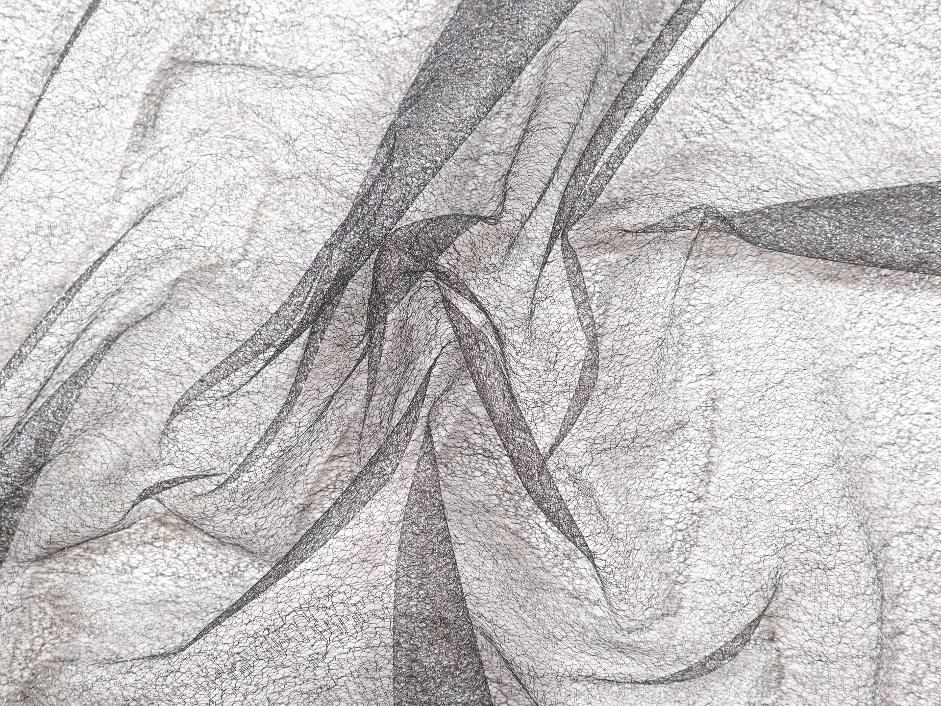 Metallic Novelty Tulle in Silver Graphite
