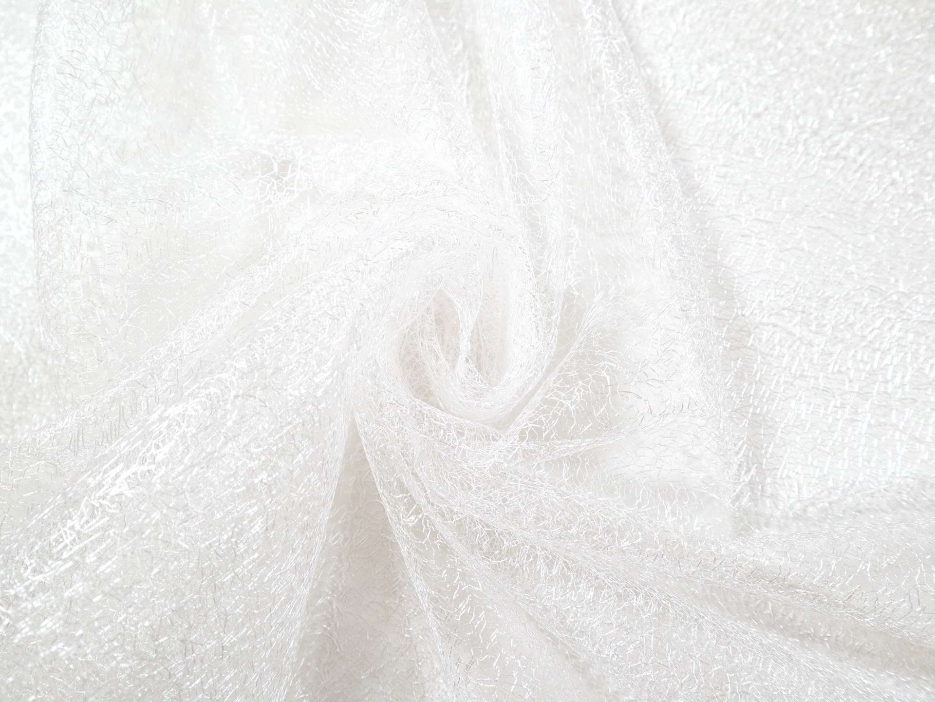 Metallic Novelty Tulle in Off White