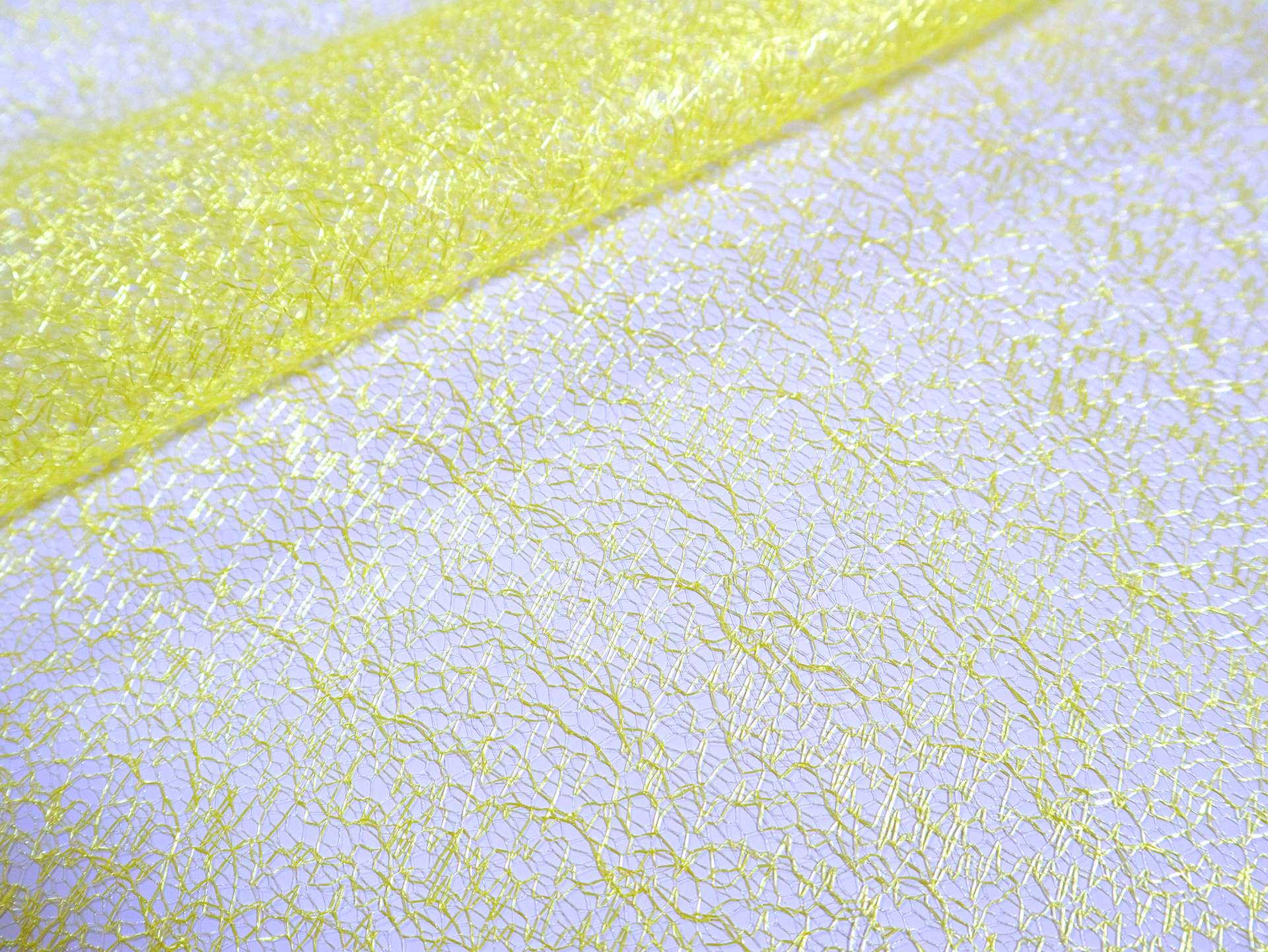Metallic Novelty Tulle in Hot Yellow