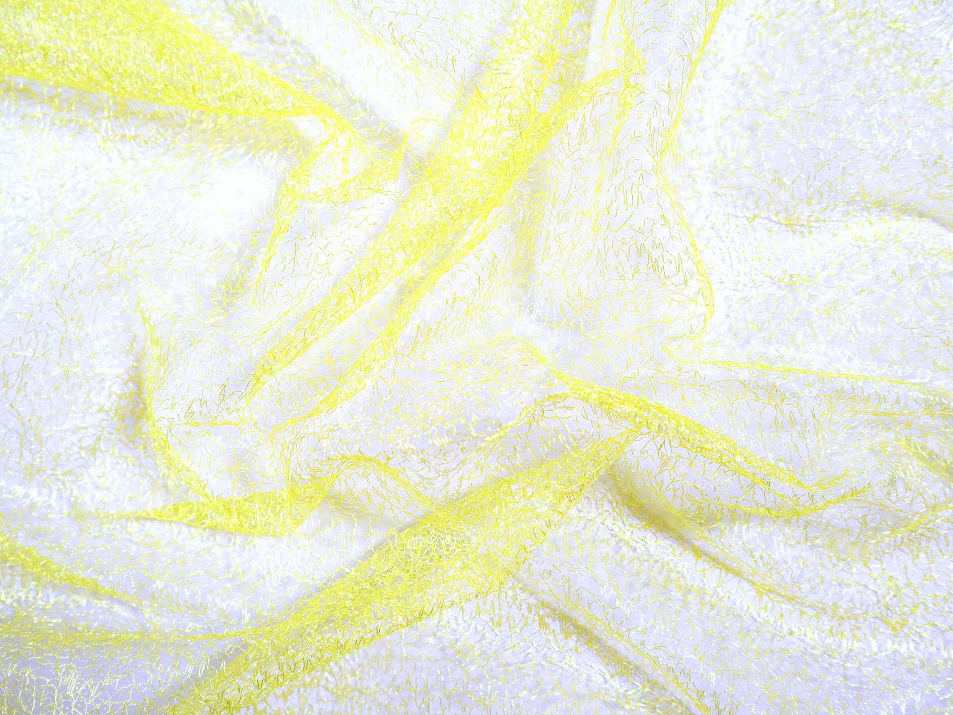 Metallic Novelty Tulle in Hot Yellow