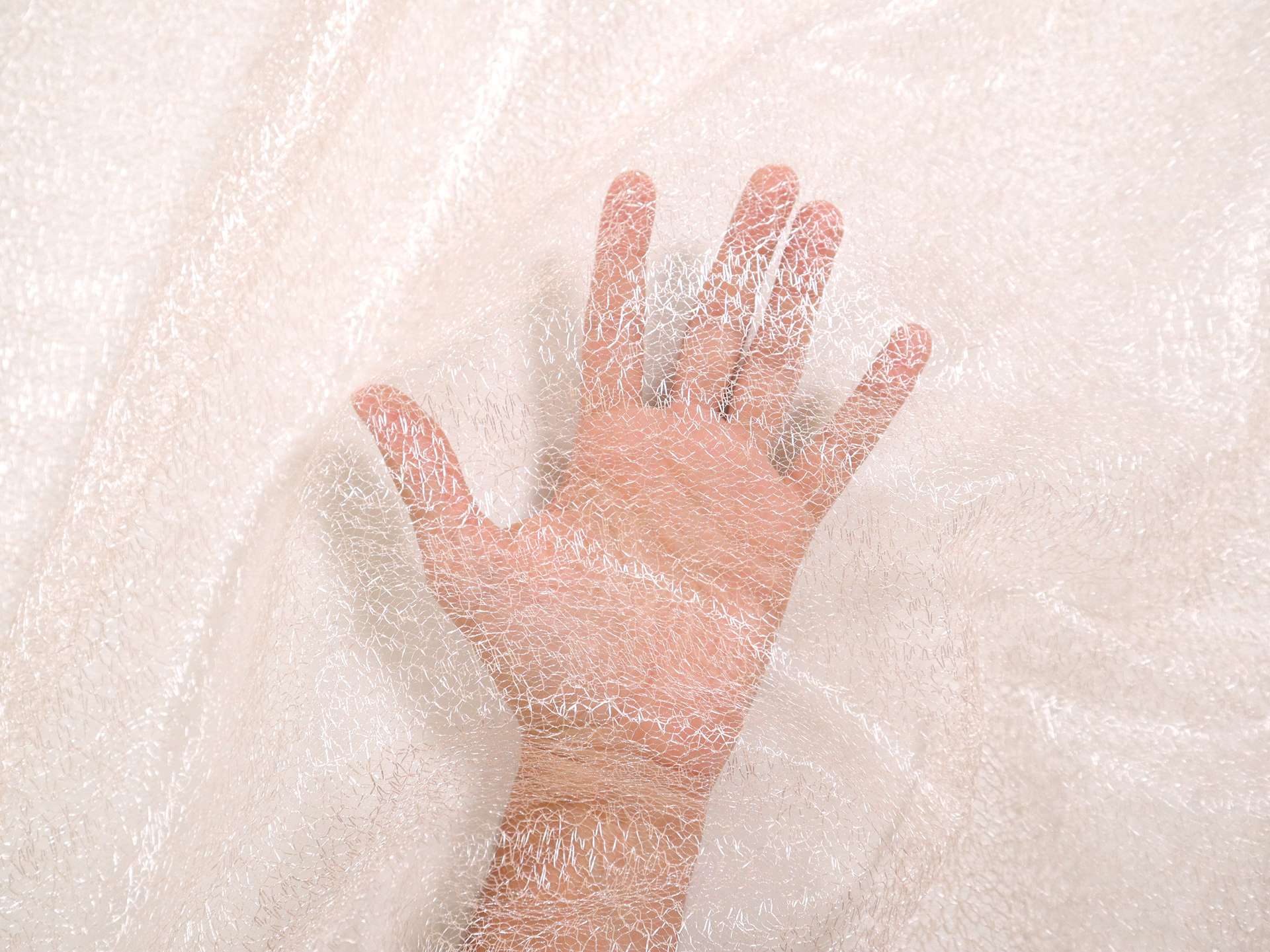 Metallic Novelty Tulle in Peach Pink