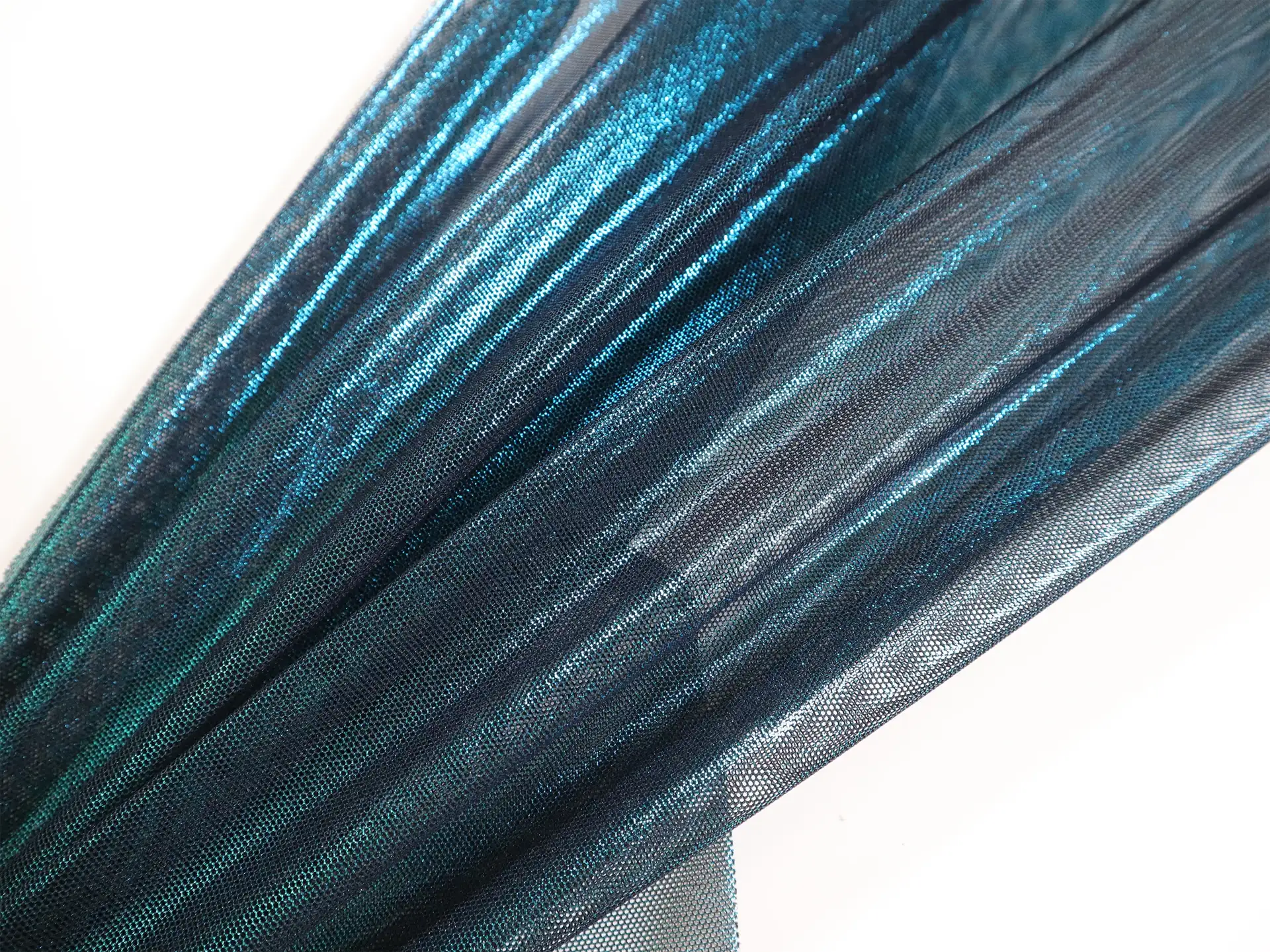 Foil Power Mesh in Turquoise & Black