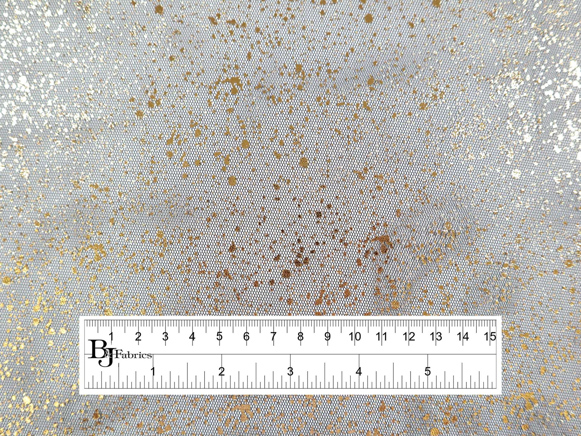 Metallic Speckled Tulle in Navy & Gold