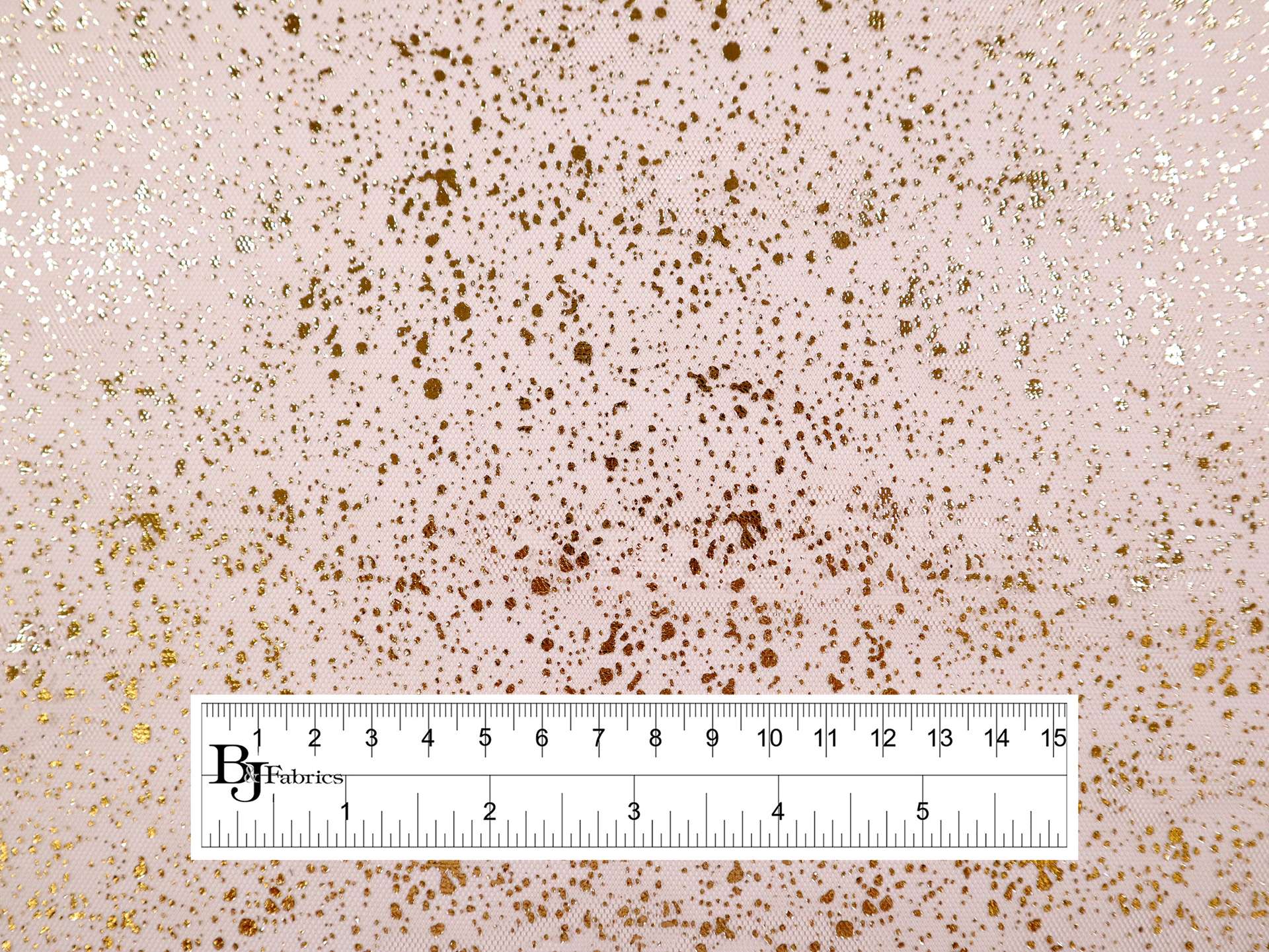 Metallic Speckled Tulle in Peach & Gold