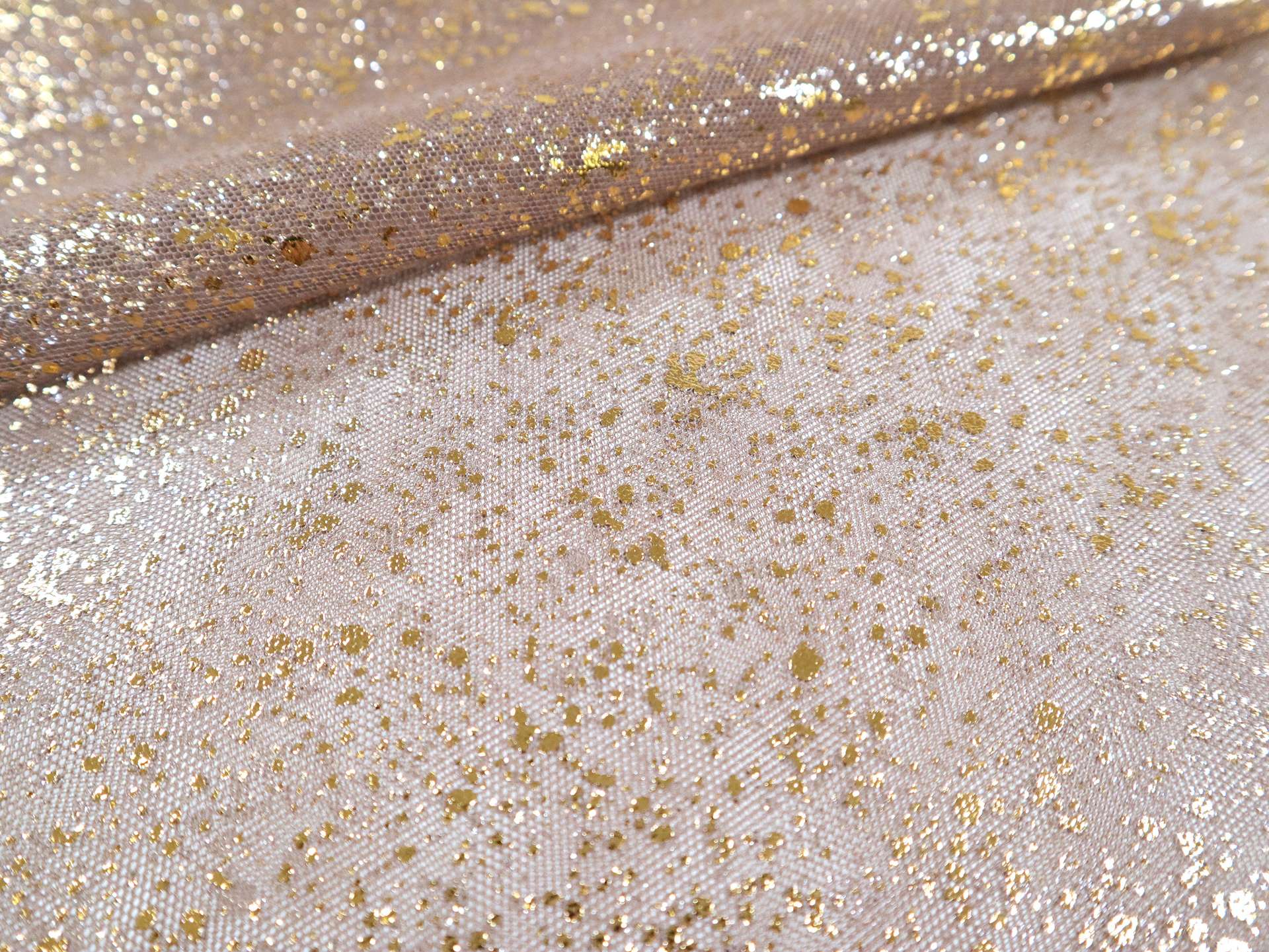 Metallic Speckled Tulle in Brown & Gold