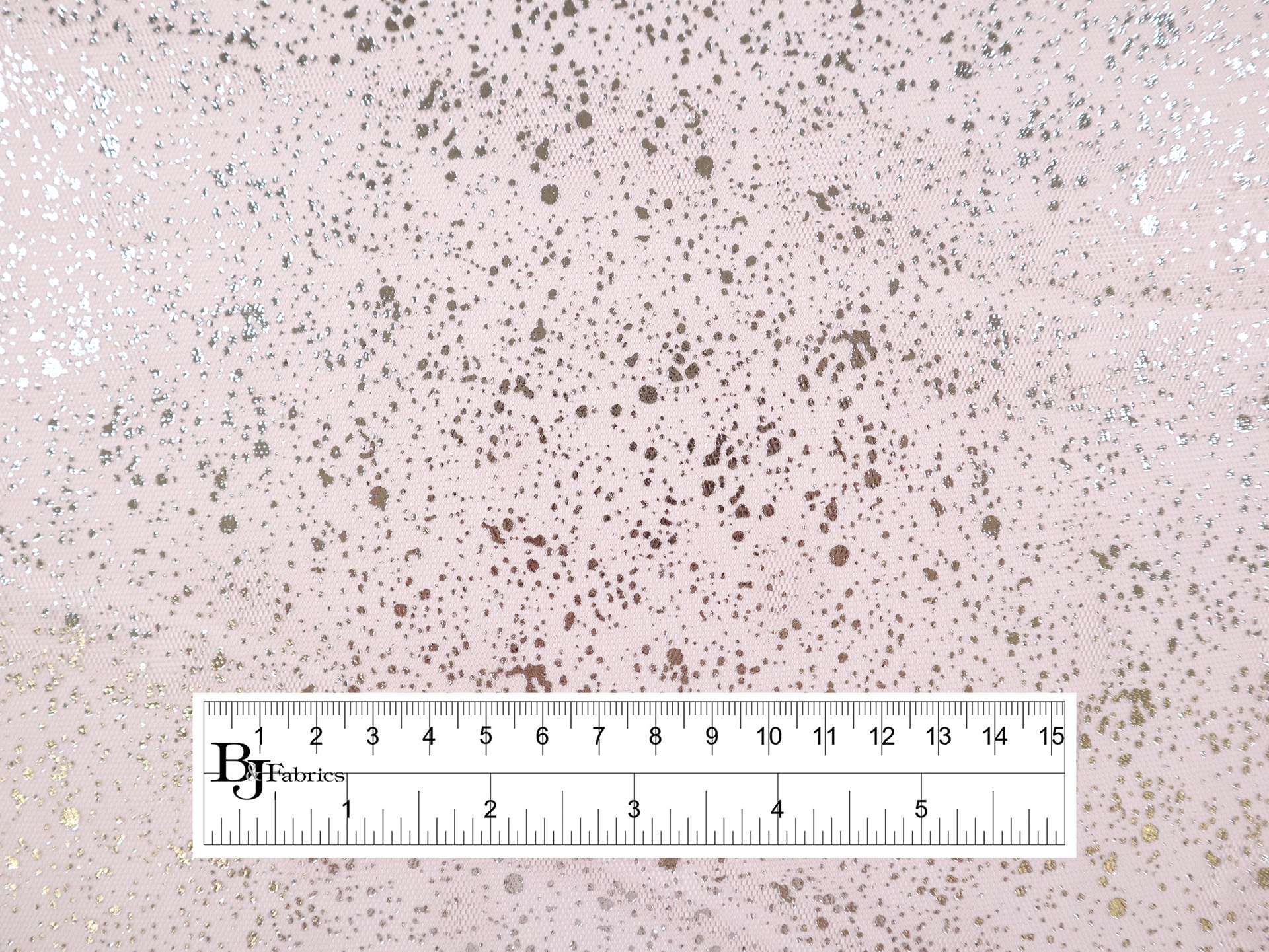 Metallic Speckled Tulle in Baby Pink & Sliver