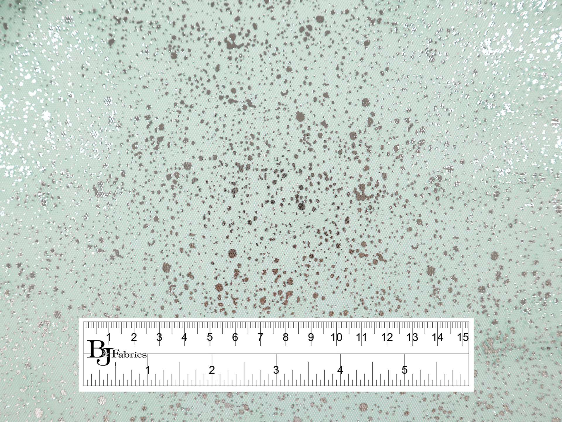 Metallic Speckled Tulle in Turquoise & Silver