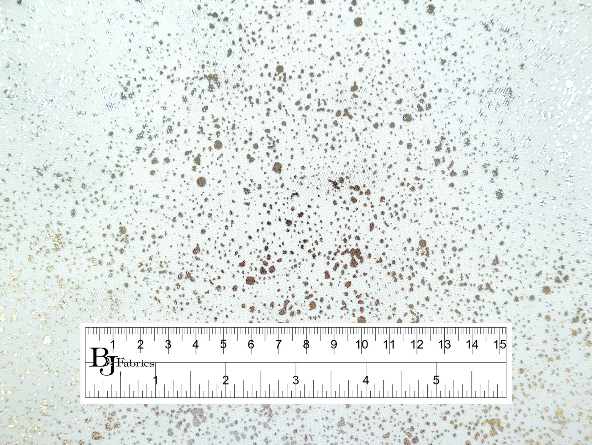 Metallic Speckled Tulle in Celeste & Silver