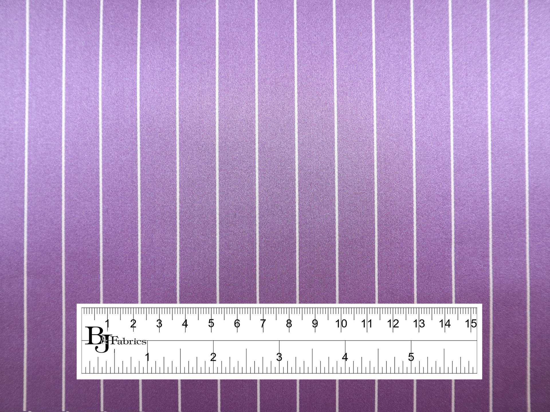 Double Face Silk Satin Stripe in Violet