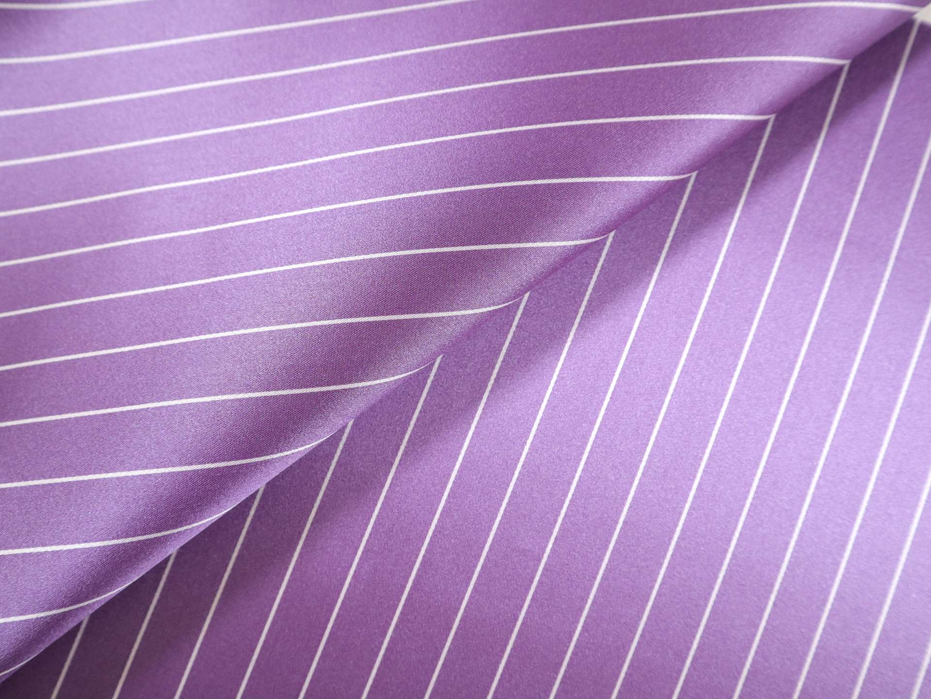 Double Face Silk Satin Stripe in Violet