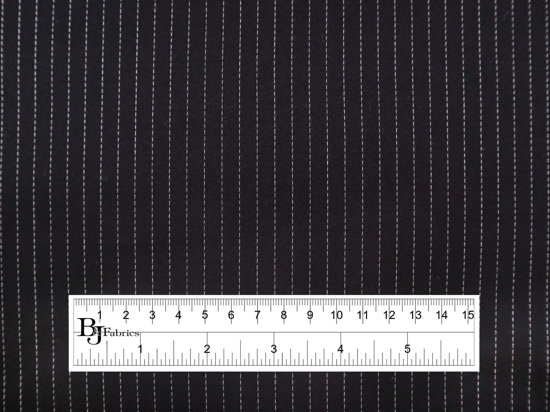 Stretch Cotton Sateen with Stripes in Black White