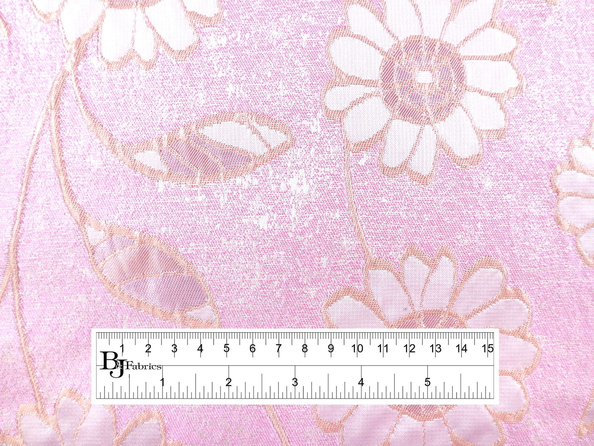 Floral Brocade with Daisies in Pink