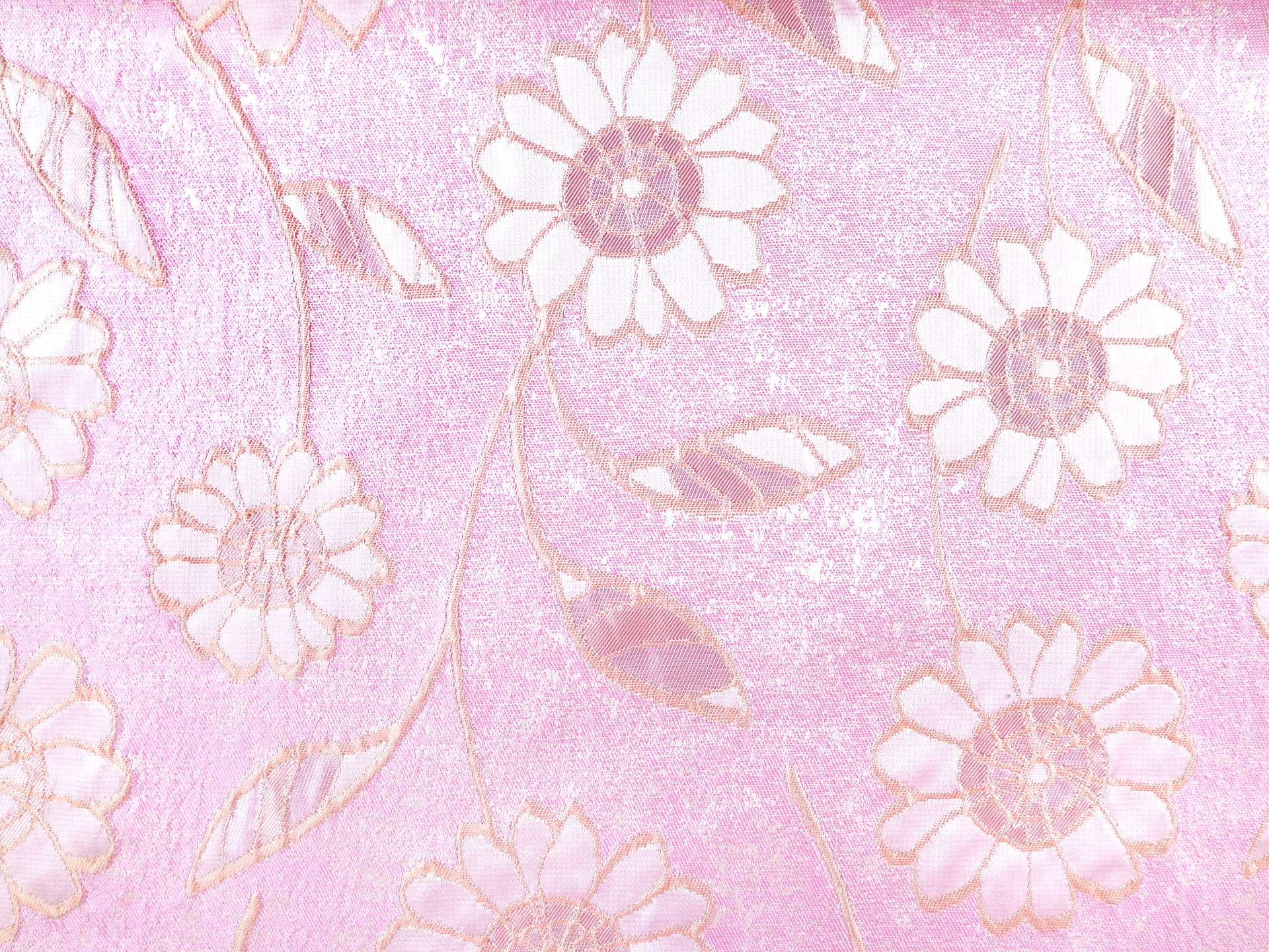 Floral Brocade with Daisies in Pink