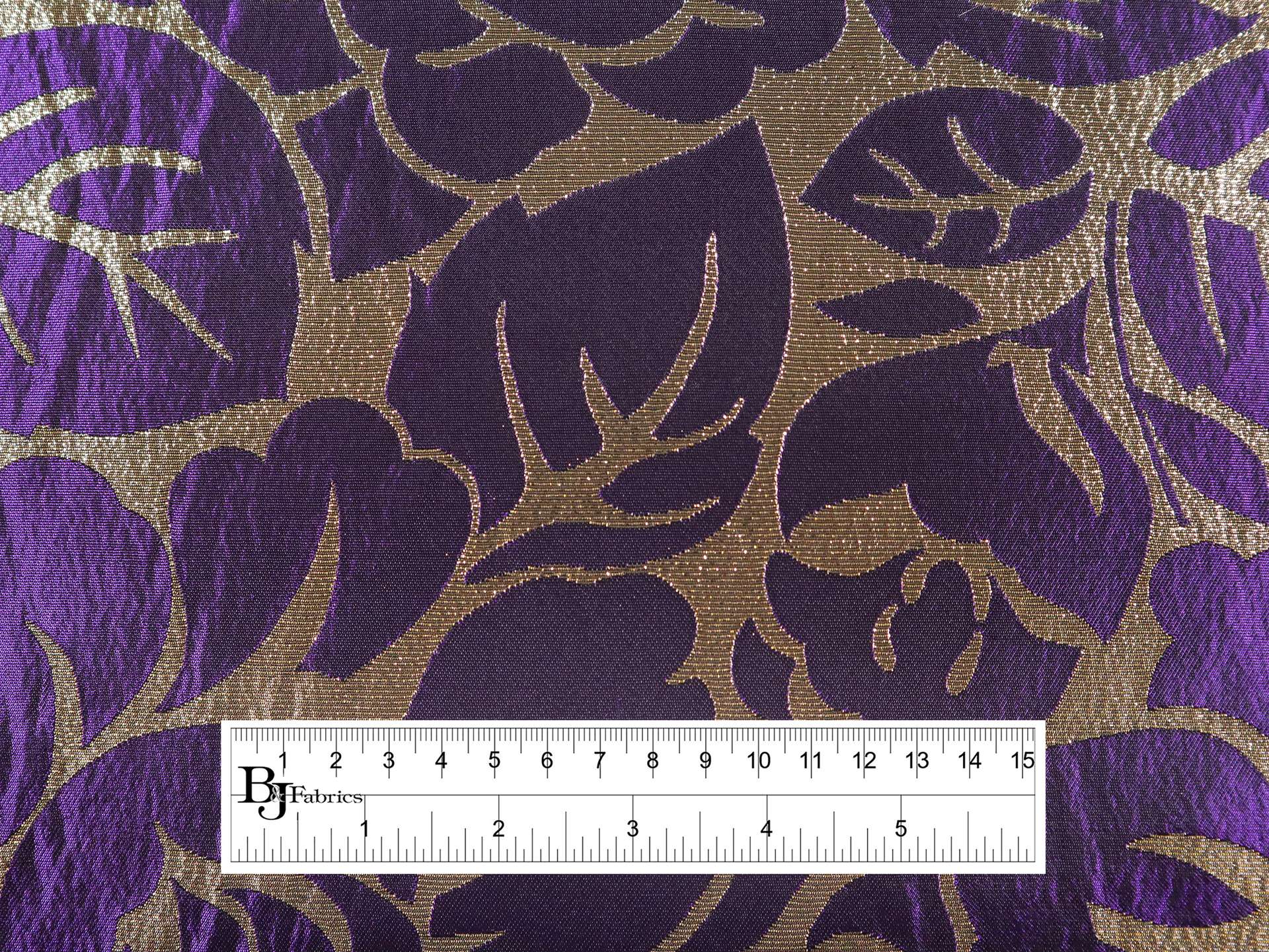 Metallic Floral Brocade in Royal Purple & Gold