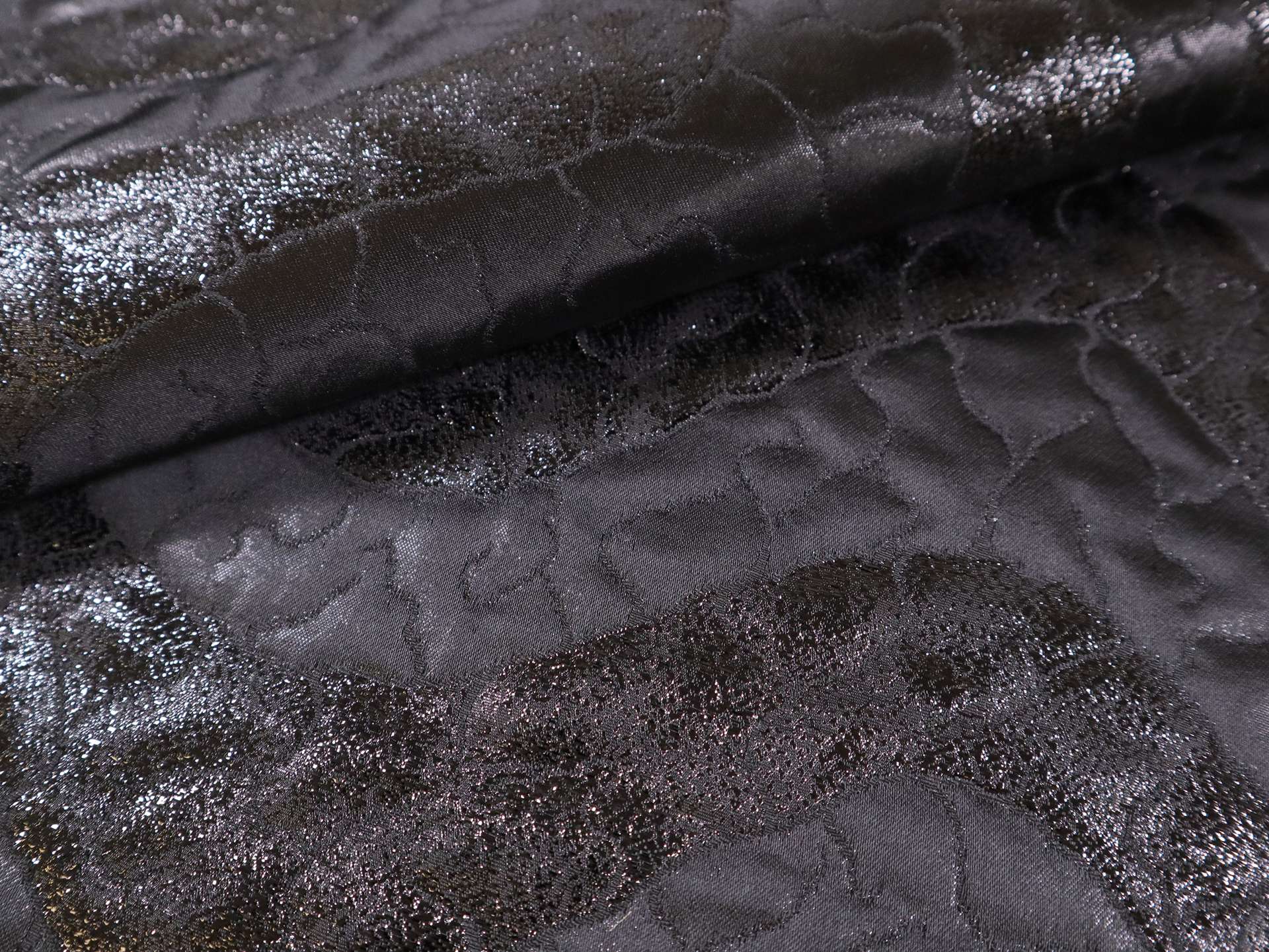 Double Faced Metallic Brocade in Black