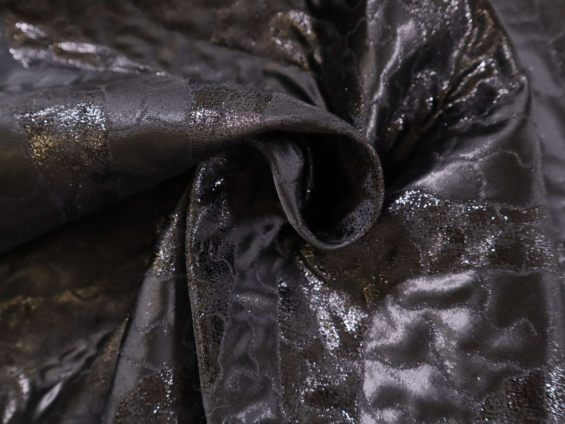 Double Faced Metallic Brocade in Black
