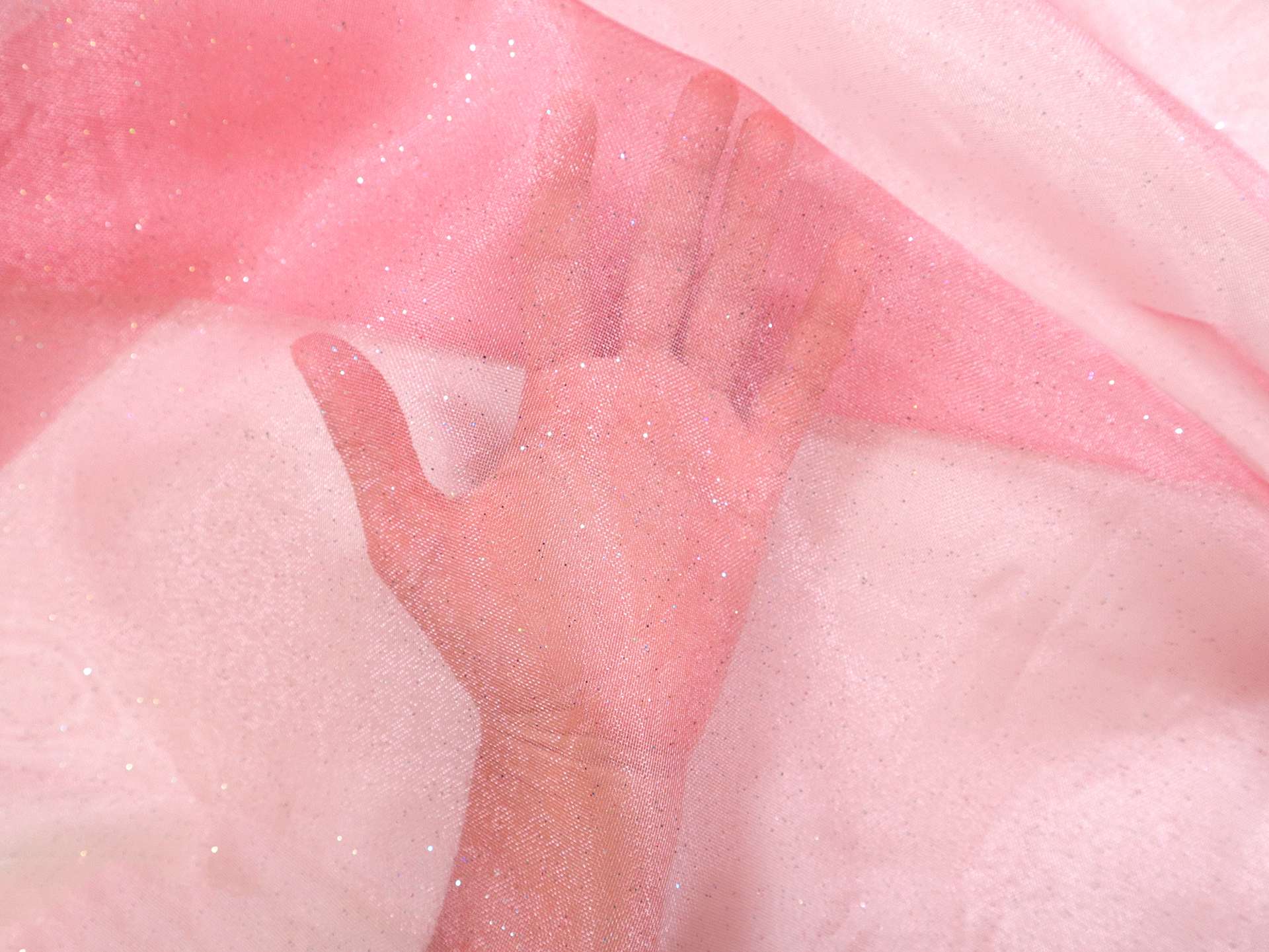 Glitter Mesh in Bubblegum Pink