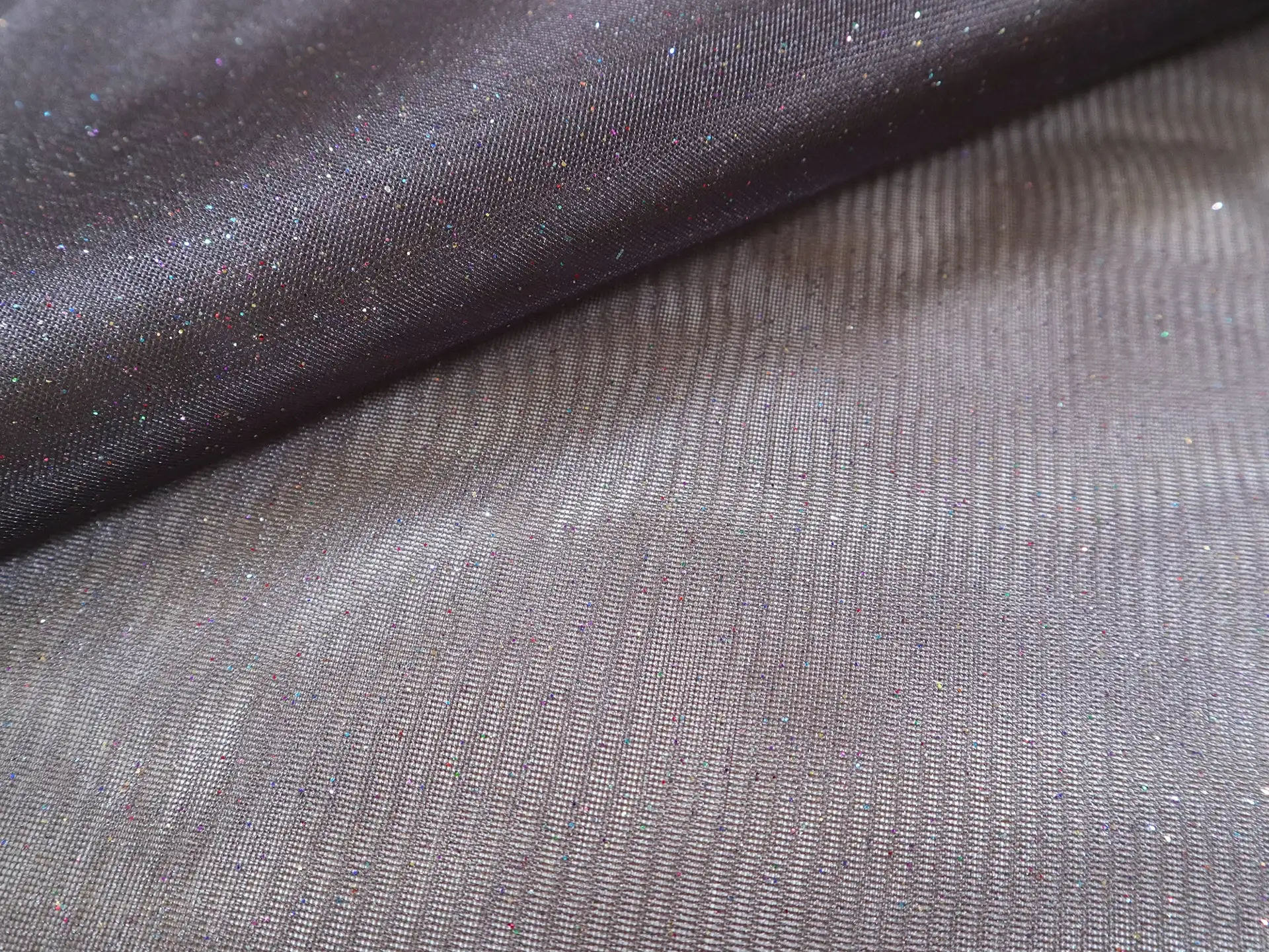 Glitter Mesh in Gunmetal Grey