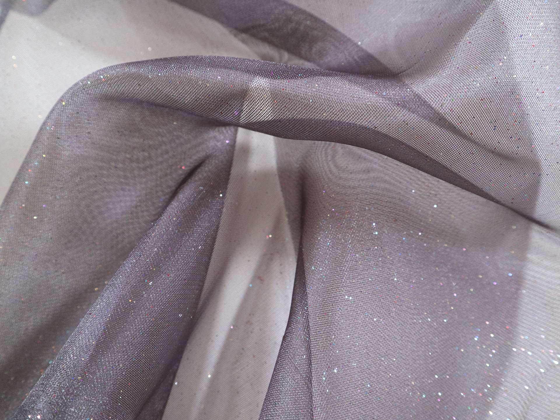 Glitter Mesh in Gunmetal Grey