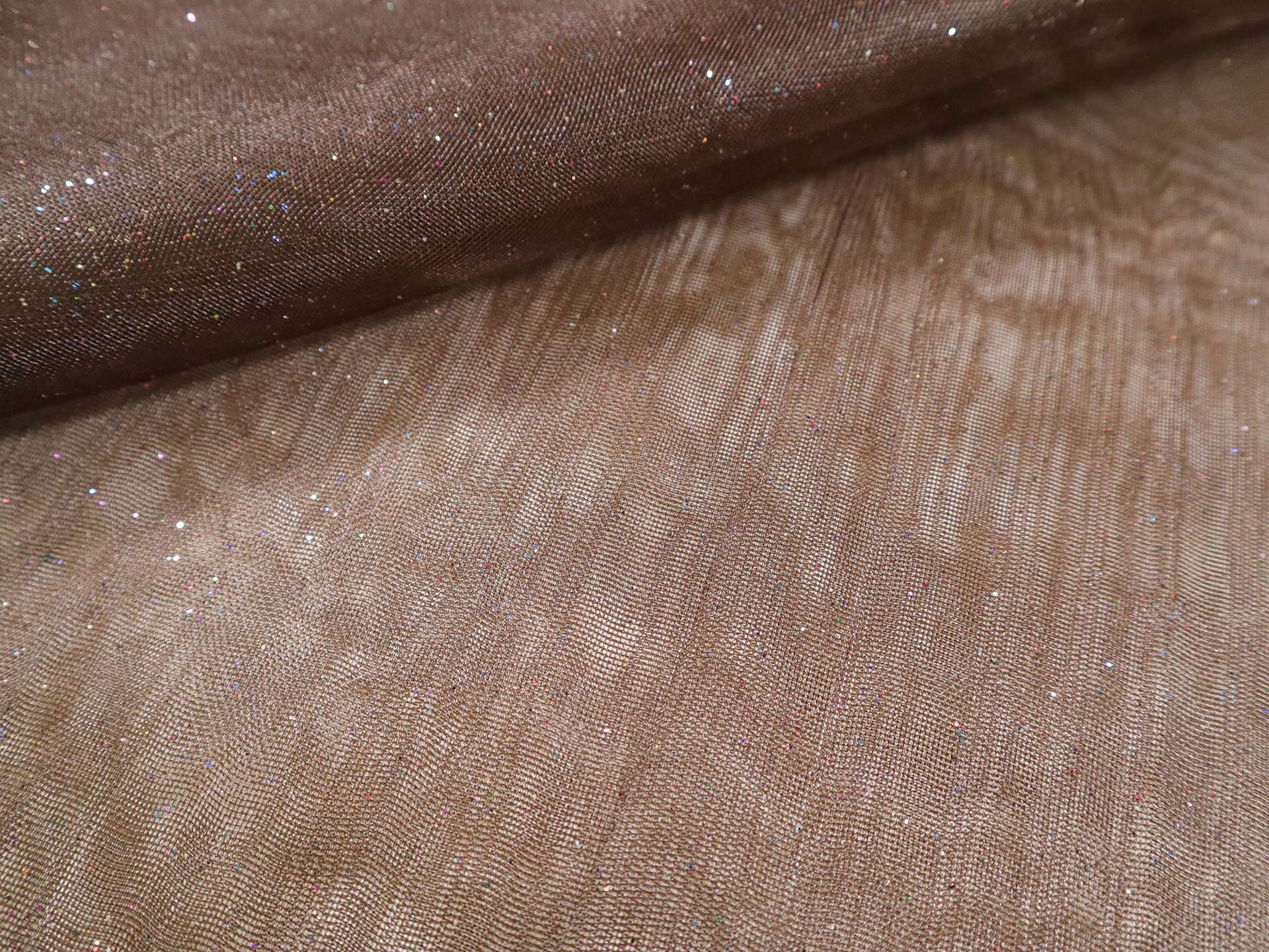 Glitter Mesh in Dark Brown